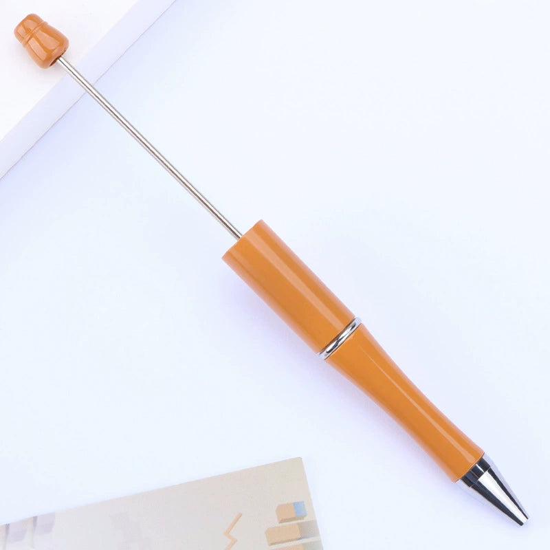 A-30 Beaded Pens Ready Stock Wholesale, DIY Creative Grain Beads Ballpoint Pens, UV Electroplated Beads Three-Color Gradient Bead Pens