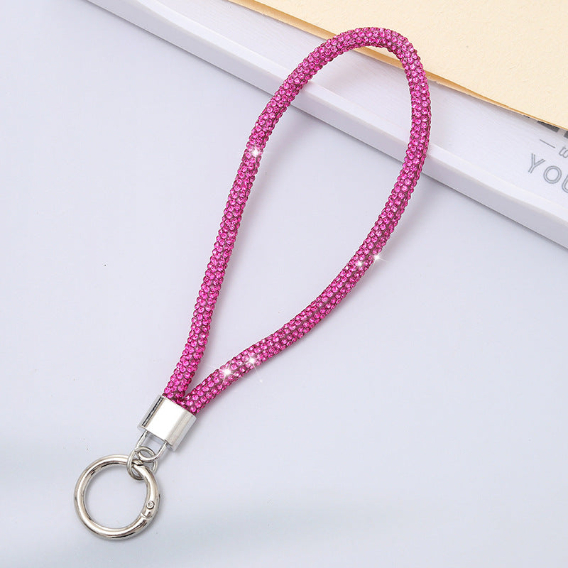 A-35  New Premium Rhinestone Chain Keychain, Women's Fashion Phone Lanyard / Bag Charm, Anti-Loss Strap with Keyring, Decorative Crystal Pendant