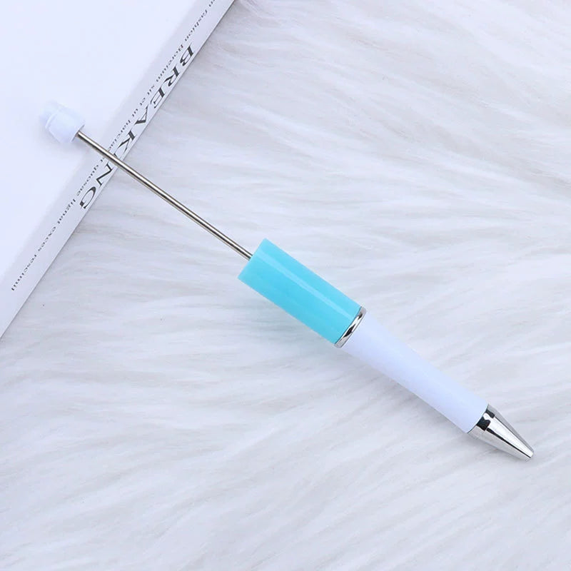 A-30 Beaded Pens Ready Stock Wholesale, DIY Creative Grain Beads Ballpoint Pens, UV Electroplated Beads Three-Color Gradient Bead Pens