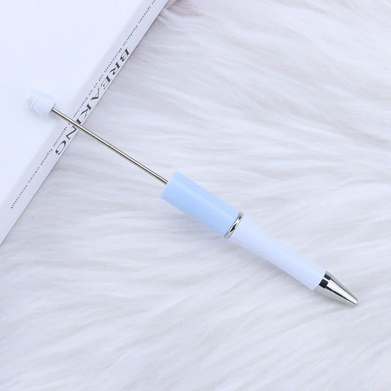 A-30 Beaded Pens Ready Stock Wholesale, DIY Creative Grain Beads Ballpoint Pens, UV Electroplated Beads Three-Color Gradient Bead Pens