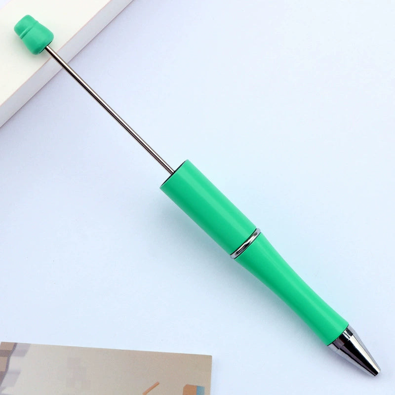 A-30 Beaded Pens Ready Stock Wholesale, DIY Creative Grain Beads Ballpoint Pens, UV Electroplated Beads Three-Color Gradient Bead Pens