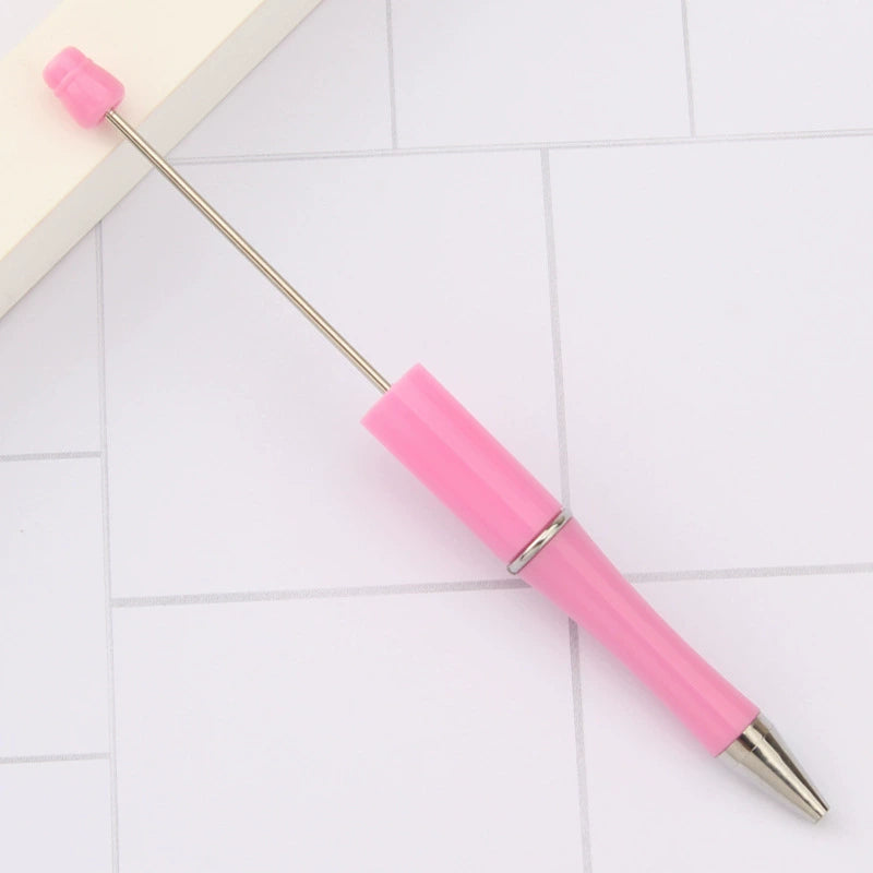 A-30 Beaded Pens Ready Stock Wholesale, DIY Creative Grain Beads Ballpoint Pens, UV Electroplated Beads Three-Color Gradient Bead Pens