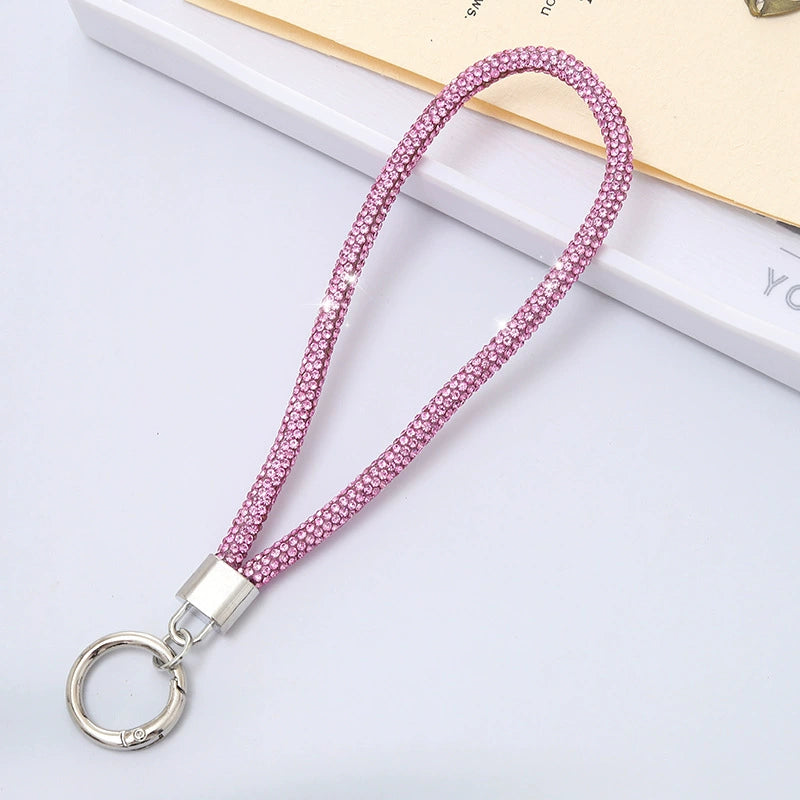 A-35  New Premium Rhinestone Chain Keychain, Women's Fashion Phone Lanyard / Bag Charm, Anti-Loss Strap with Keyring, Decorative Crystal Pendant