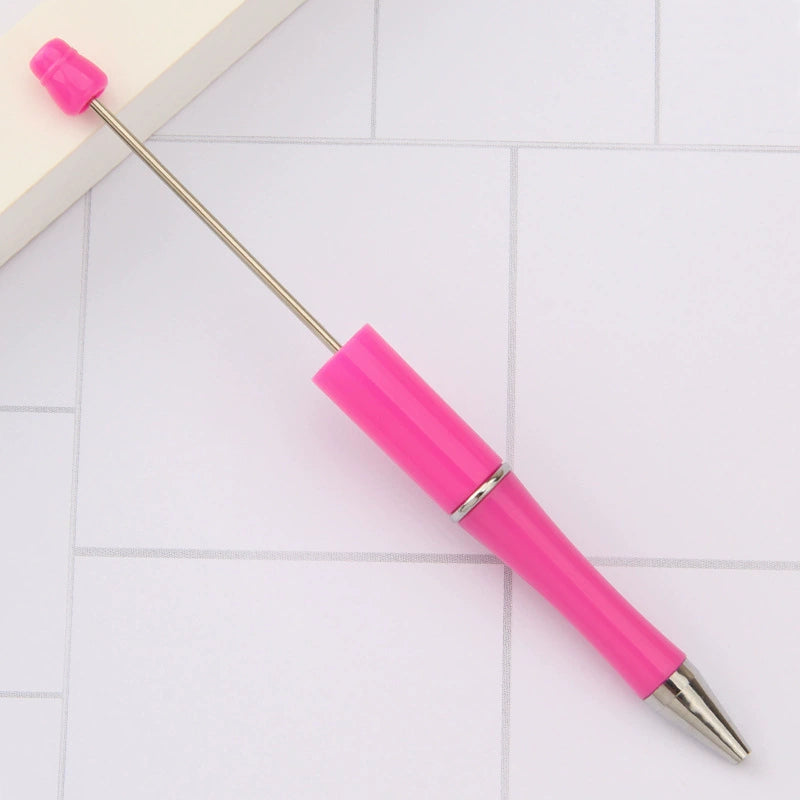 A-30 Beaded Pens Ready Stock Wholesale, DIY Creative Grain Beads Ballpoint Pens, UV Electroplated Beads Three-Color Gradient Bead Pens