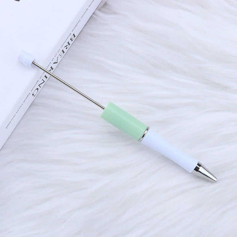 A-30 Beaded Pens Ready Stock Wholesale, DIY Creative Grain Beads Ballpoint Pens, UV Electroplated Beads Three-Color Gradient Bead Pens
