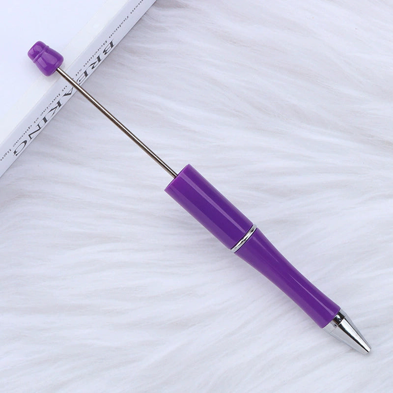 A-30 Beaded Pens Ready Stock Wholesale, DIY Creative Grain Beads Ballpoint Pens, UV Electroplated Beads Three-Color Gradient Bead Pens