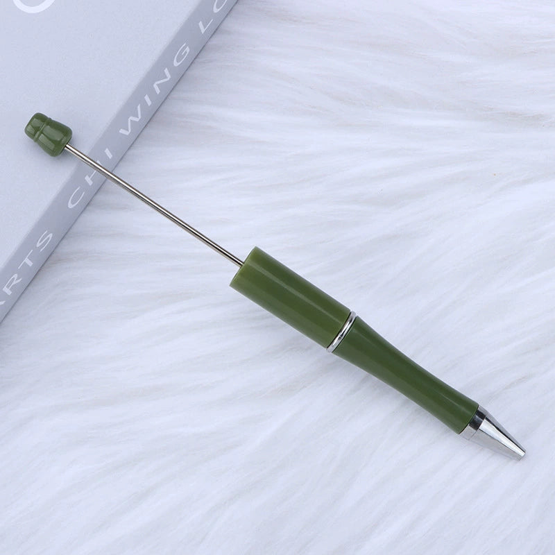 A-30 Beaded Pens Ready Stock Wholesale, DIY Creative Grain Beads Ballpoint Pens, UV Electroplated Beads Three-Color Gradient Bead Pens