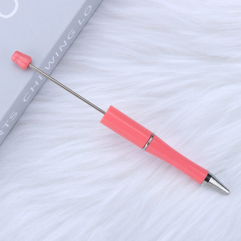 A-30 Beaded Pens Ready Stock Wholesale, DIY Creative Grain Beads Ballpoint Pens, UV Electroplated Beads Three-Color Gradient Bead Pens