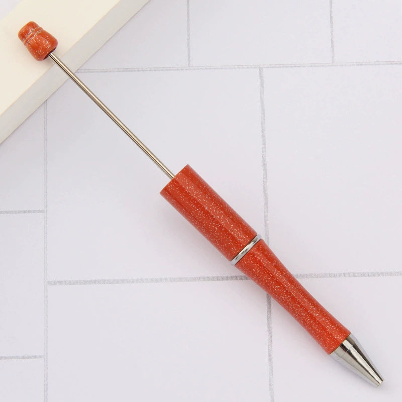 A-30 Beaded Pens Ready Stock Wholesale, DIY Creative Grain Beads Ballpoint Pens, UV Electroplated Beads Three-Color Gradient Bead Pens