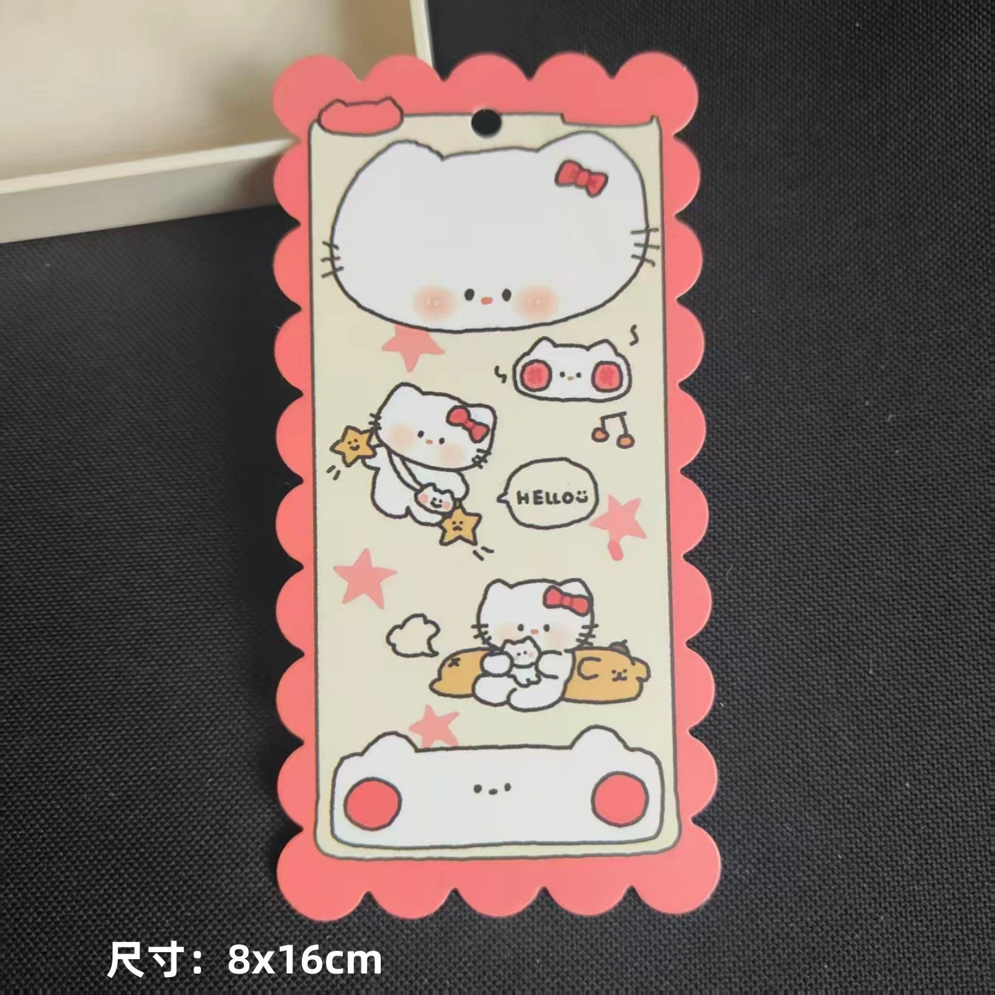 A-53 8x16cm Scalloped/Wavy Edge Decorative Paper Cards for DIY, Backing Card Set for Phone Lanyard & Keychain with Connecting Chain