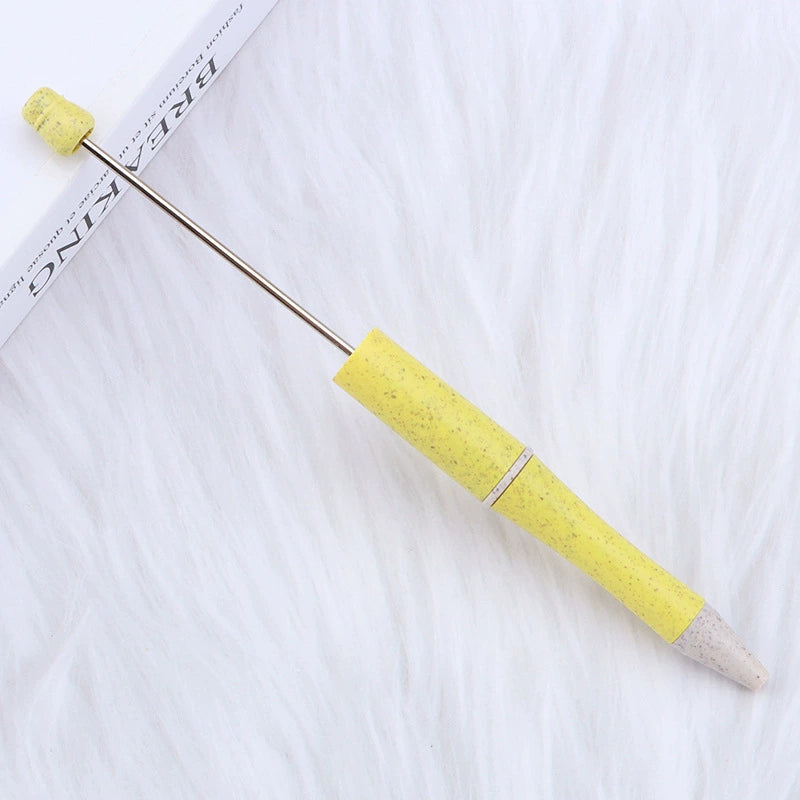 A-30 Beaded Pens Ready Stock Wholesale, DIY Creative Grain Beads Ballpoint Pens, UV Electroplated Beads Three-Color Gradient Bead Pens