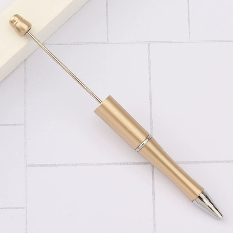 A-30 Beaded Pens Ready Stock Wholesale, DIY Creative Grain Beads Ballpoint Pens, UV Electroplated Beads Three-Color Gradient Bead Pens