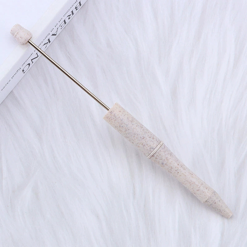 A-30 Beaded Pens Ready Stock Wholesale, DIY Creative Grain Beads Ballpoint Pens, UV Electroplated Beads Three-Color Gradient Bead Pens
