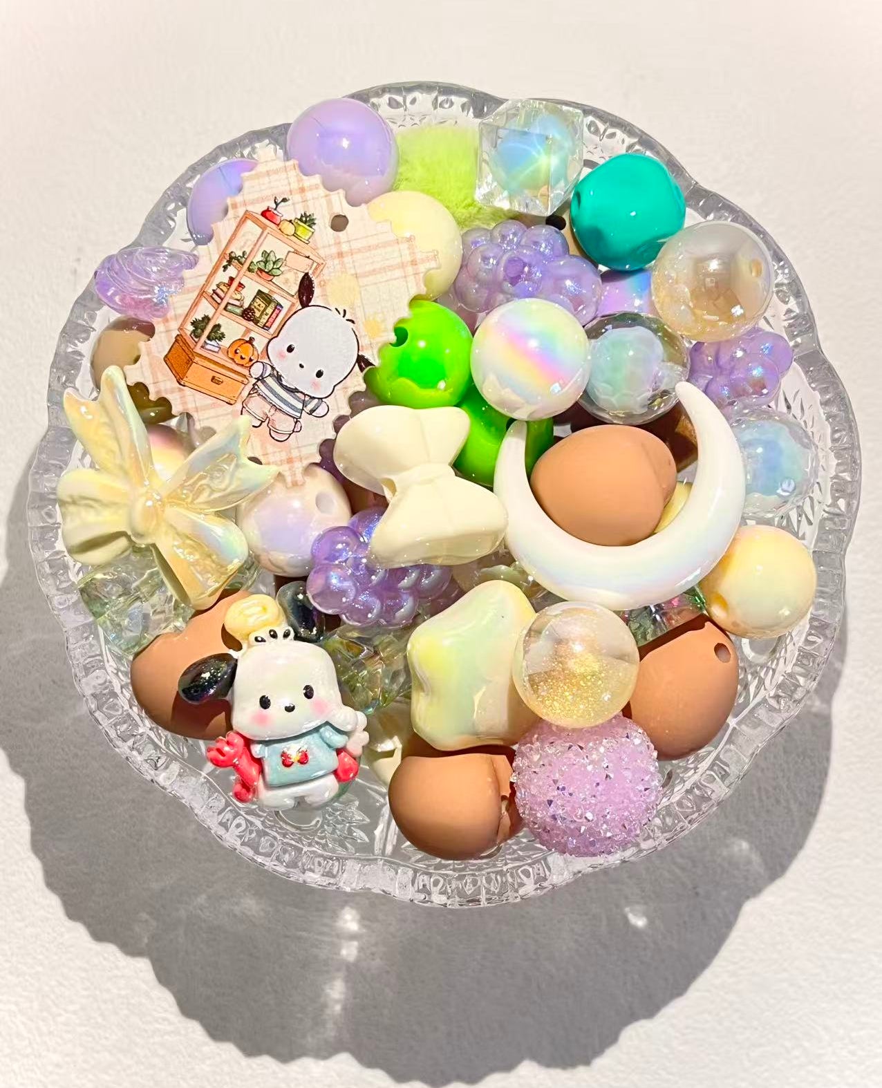 C-31  Mixed beads for mobile phone chain making, keychain, backpack chain