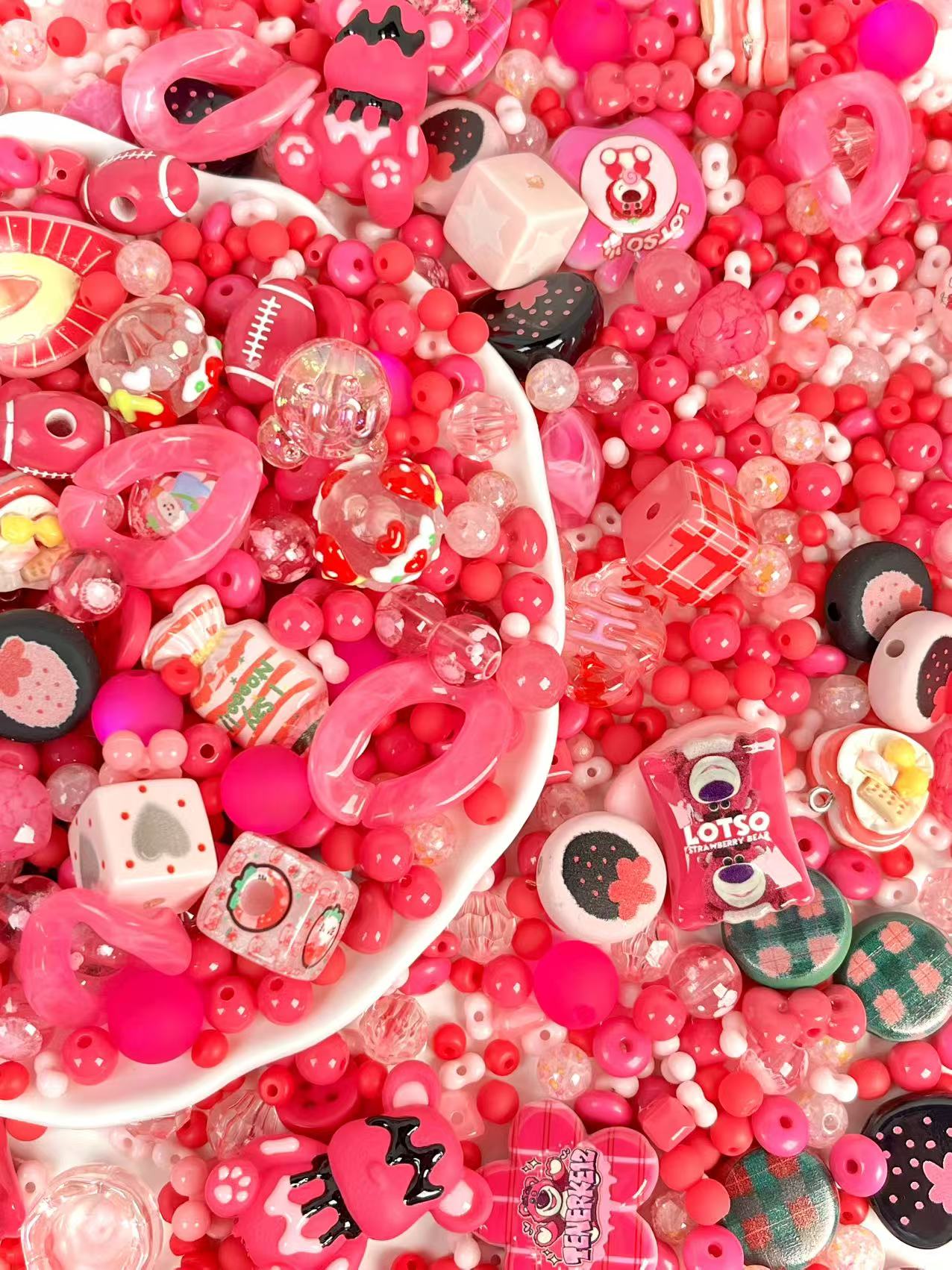 S-06  Mixed beads for mobile phone chain making, keychain, backpack chain