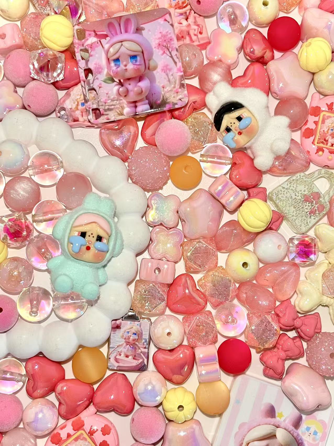 C-41  Mixed beads for mobile phone chain making, keychain, backpack chain