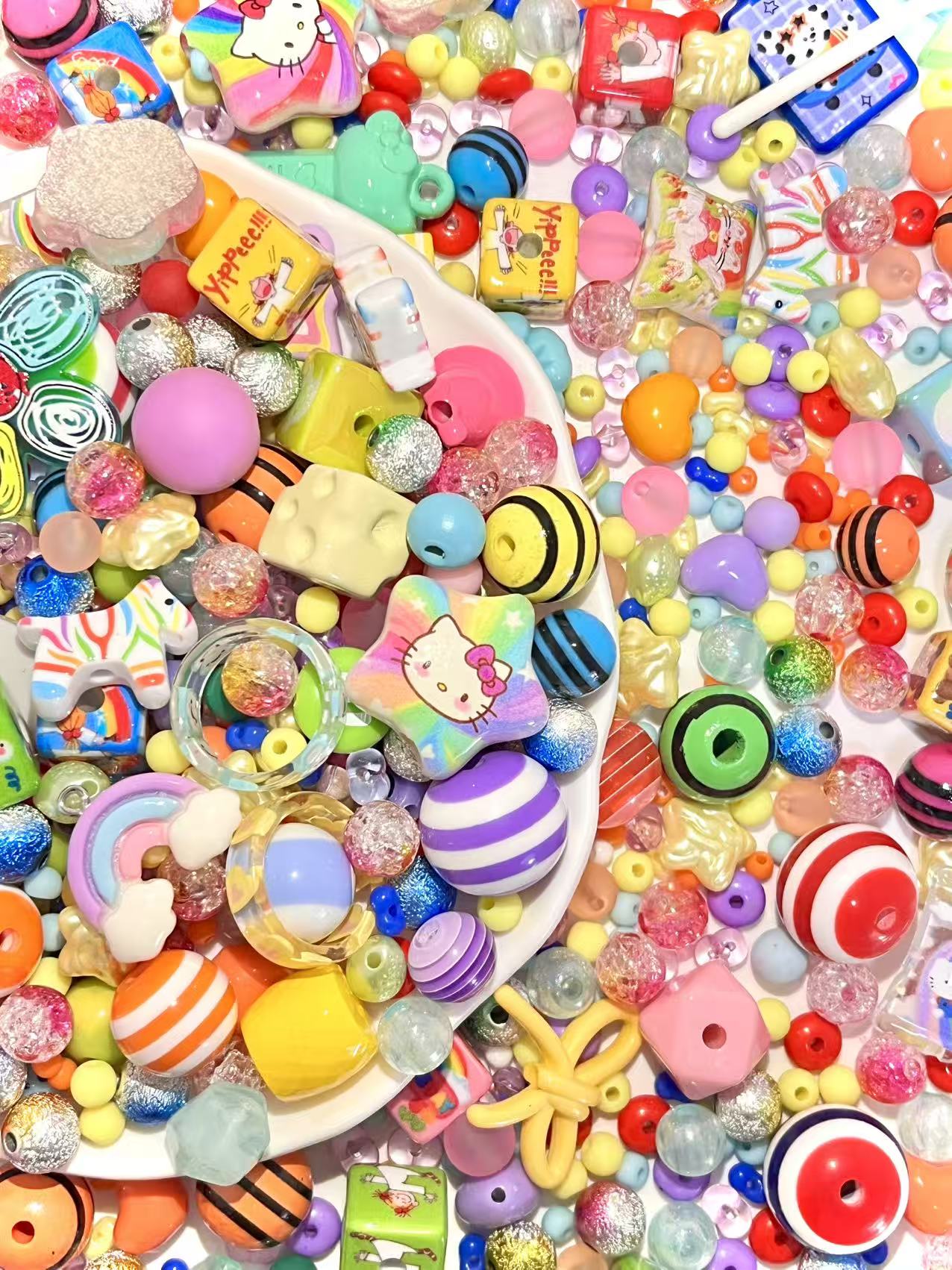 S-25  Mixed beads for mobile phone chain making, keychain, backpack chain