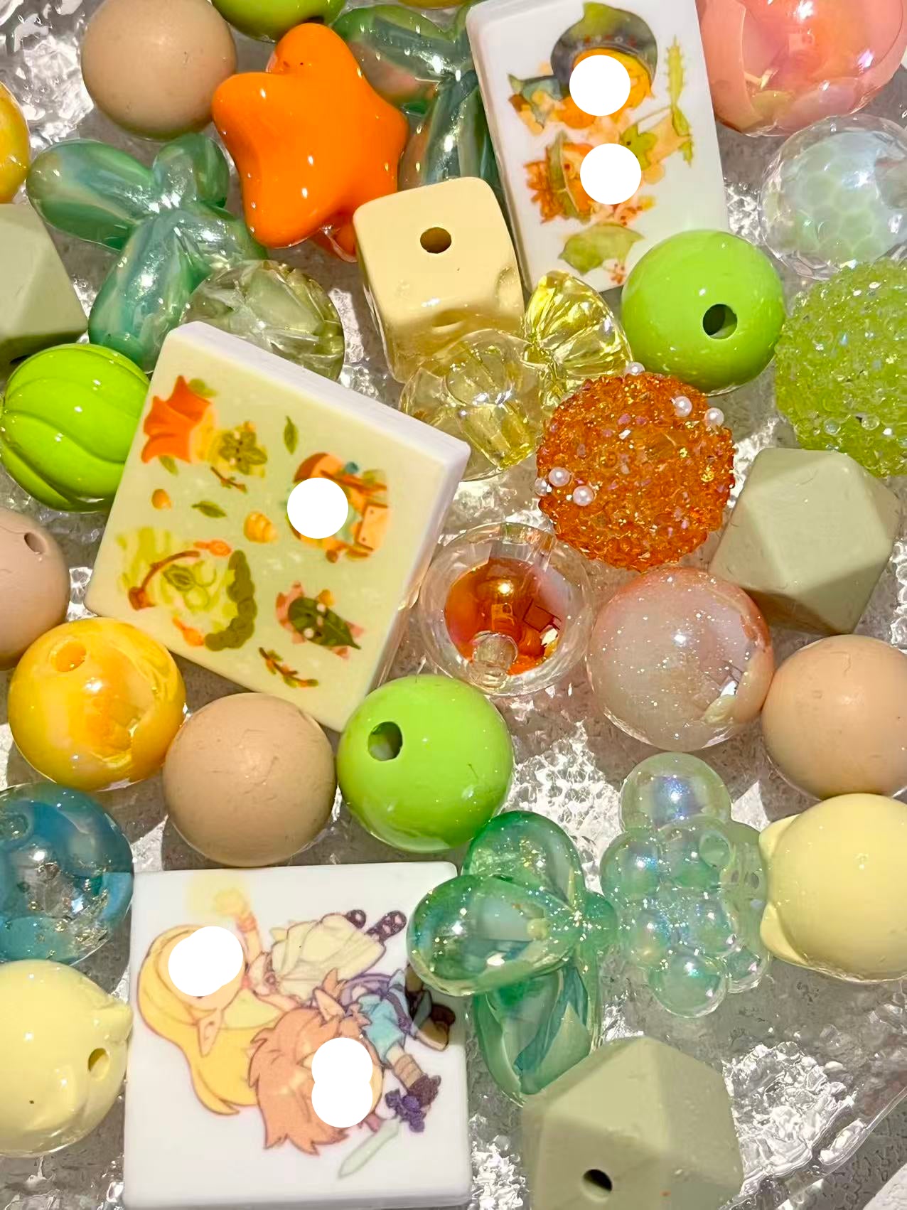 C-15  Mixed beads for mobile phone chain making, keychain, backpack chain