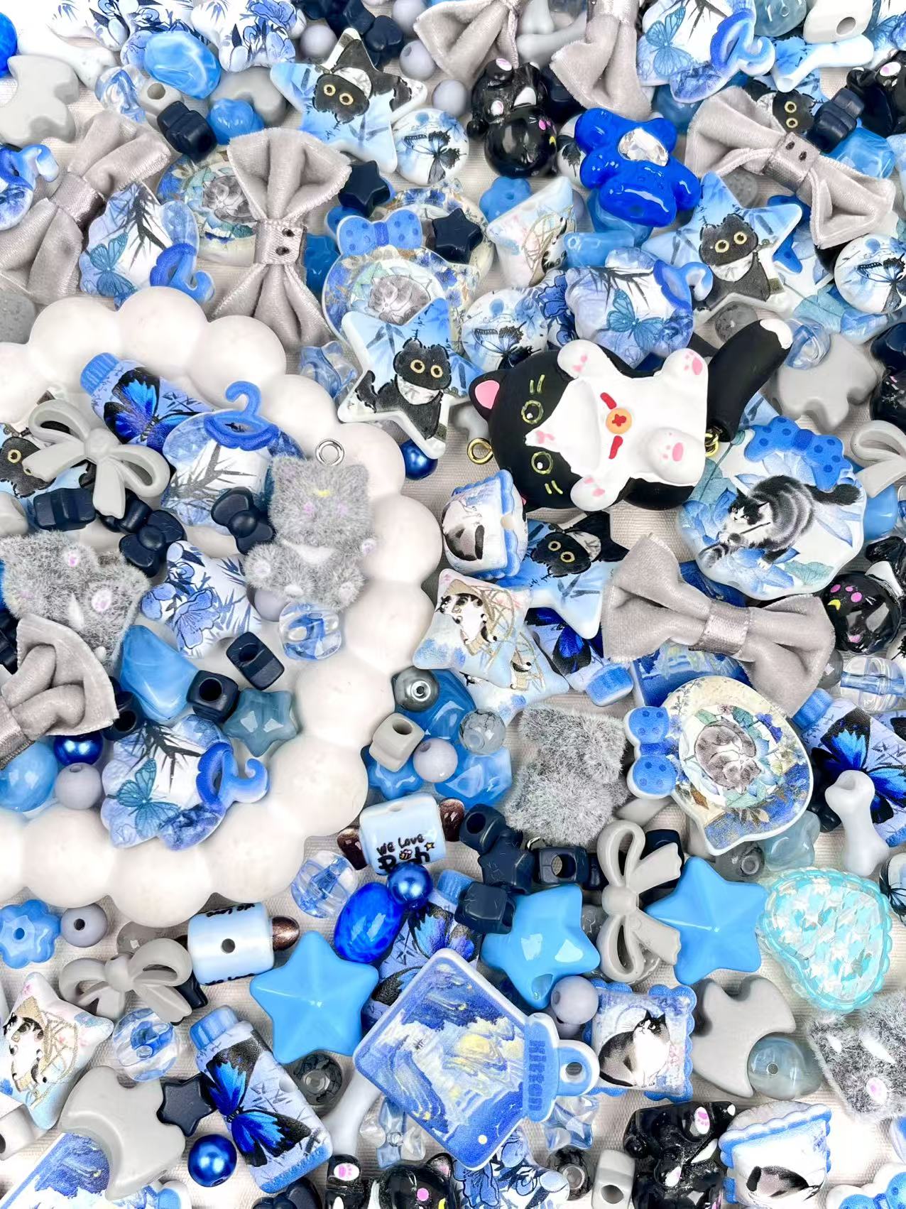 C-55  Mixed beads for mobile phone chain making, keychain, backpack chain