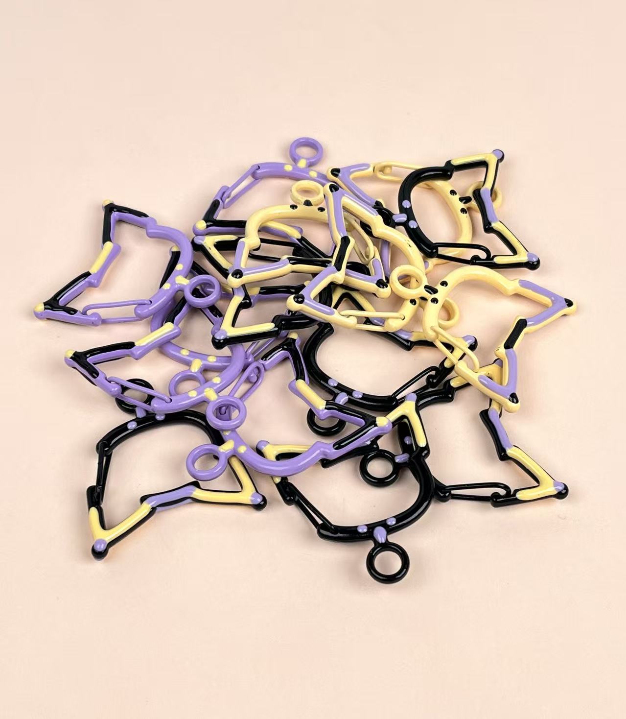 A-54 Colorful Baking Paint Spring Clasps &amp; Pastel-Colored Open Spring Rings for DIY Jewelry, Keychains, Book Rings, and Card Holder Hardware