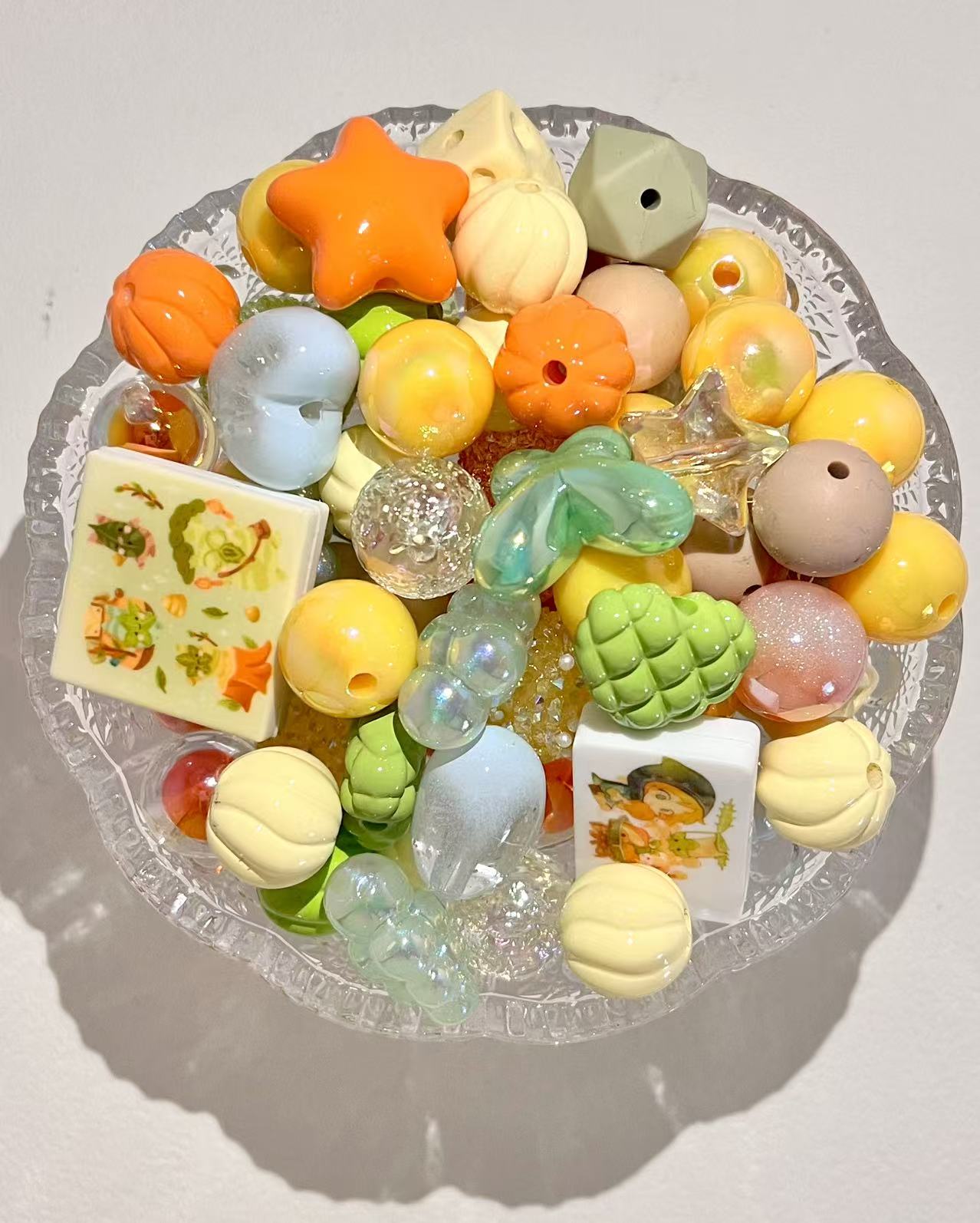 C-15  Mixed beads for mobile phone chain making, keychain, backpack chain