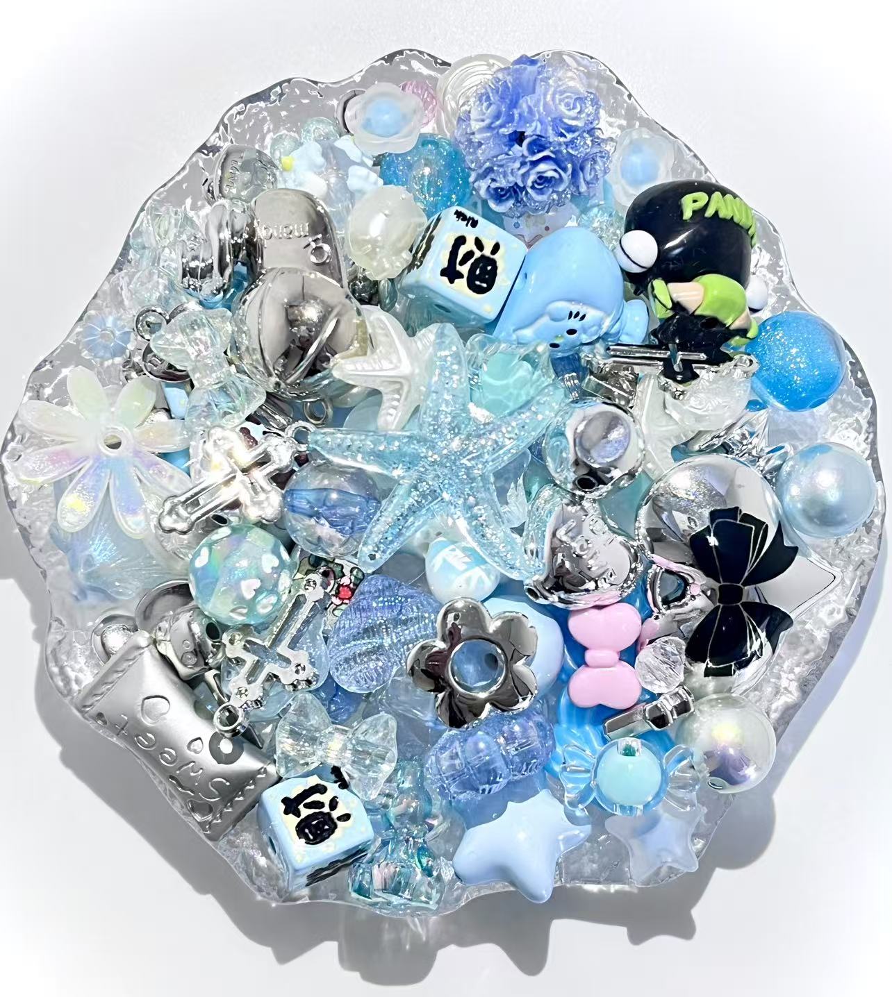 S-26  Mixed beads for mobile phone chain making, keychain, backpack chain