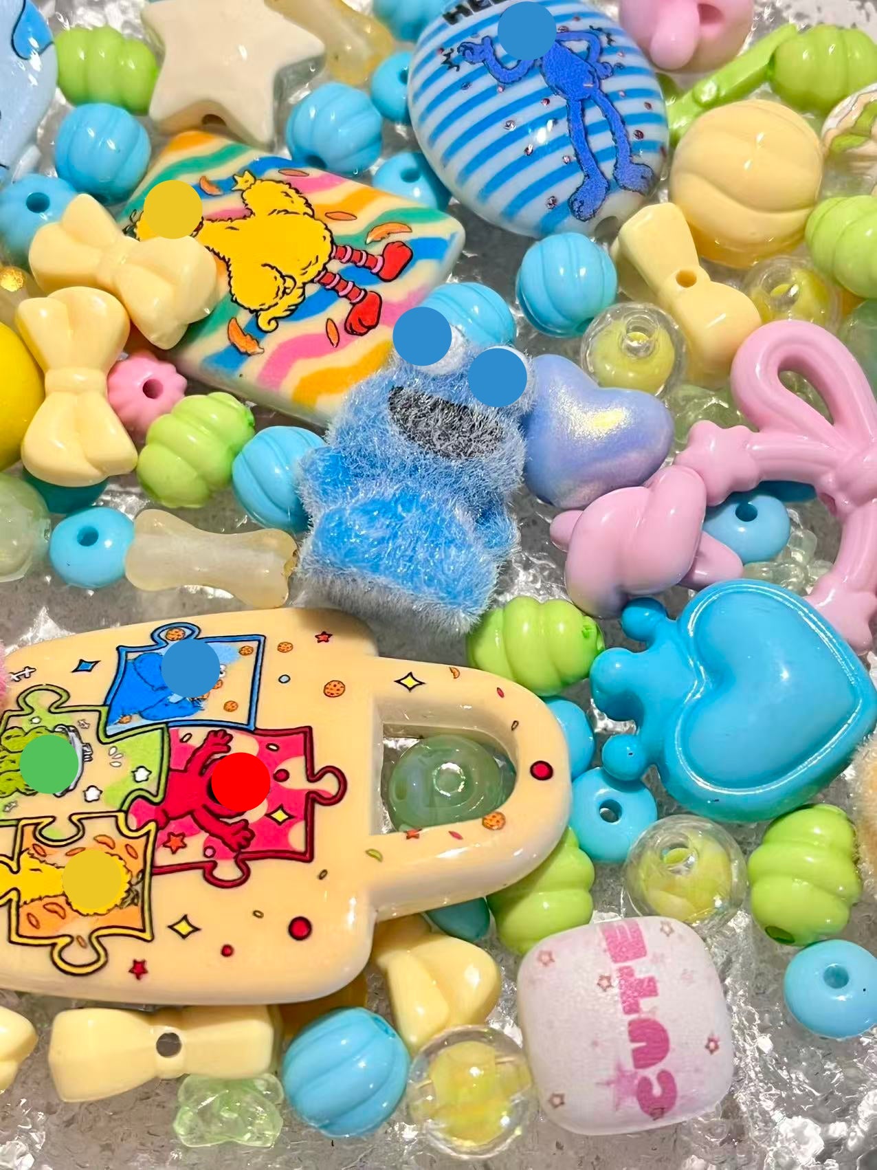 S-29  Mixed beads for mobile phone chain making, keychain, backpack chain