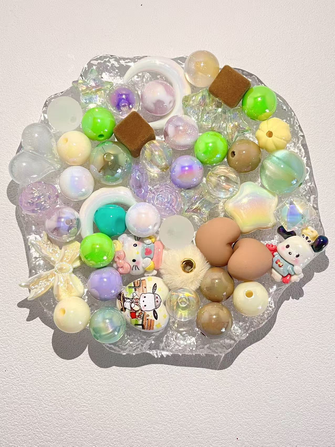 C-31  Mixed beads for mobile phone chain making, keychain, backpack chain