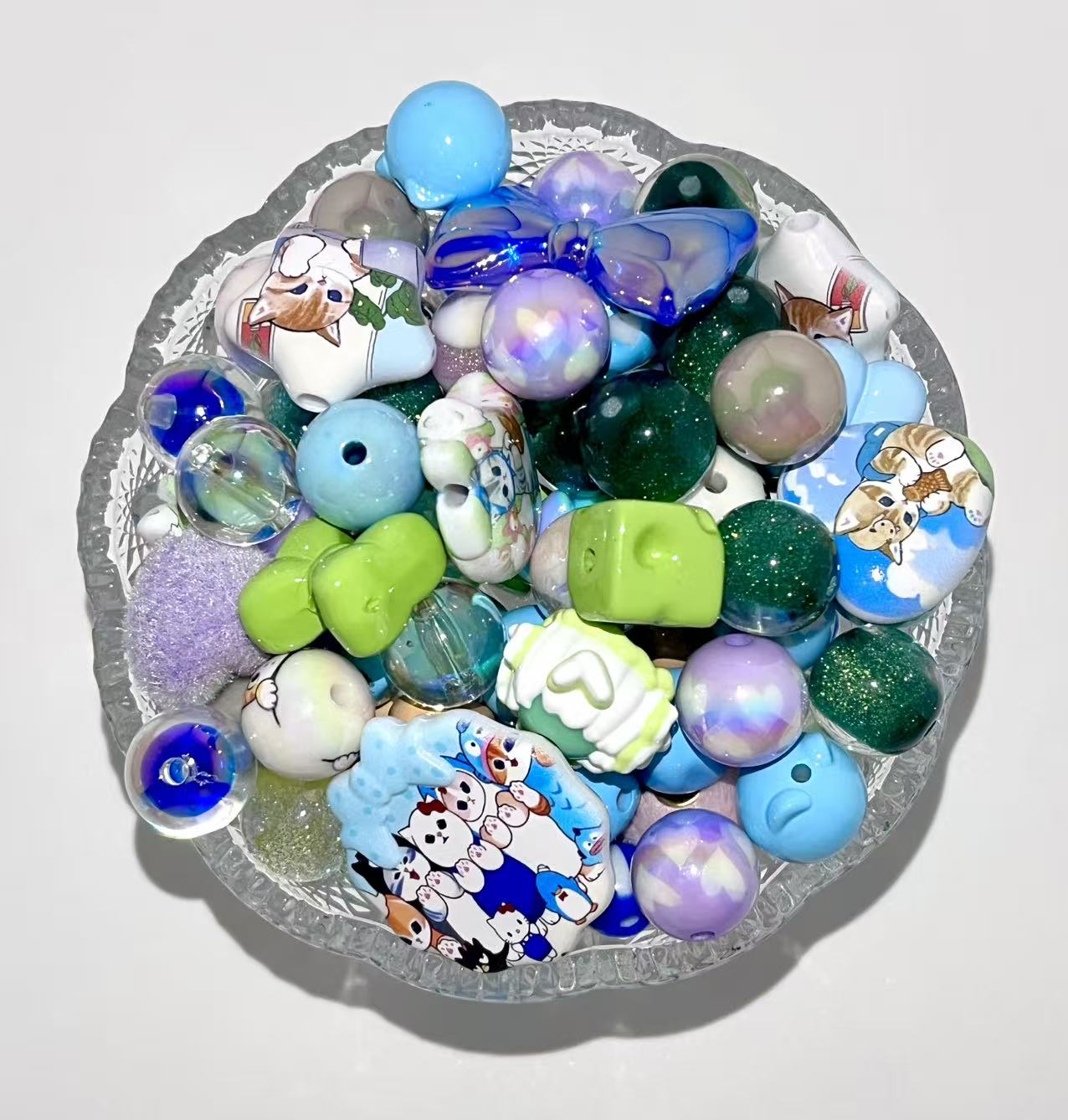 C-23  Mixed beads for mobile phone chain making, keychain, backpack chain