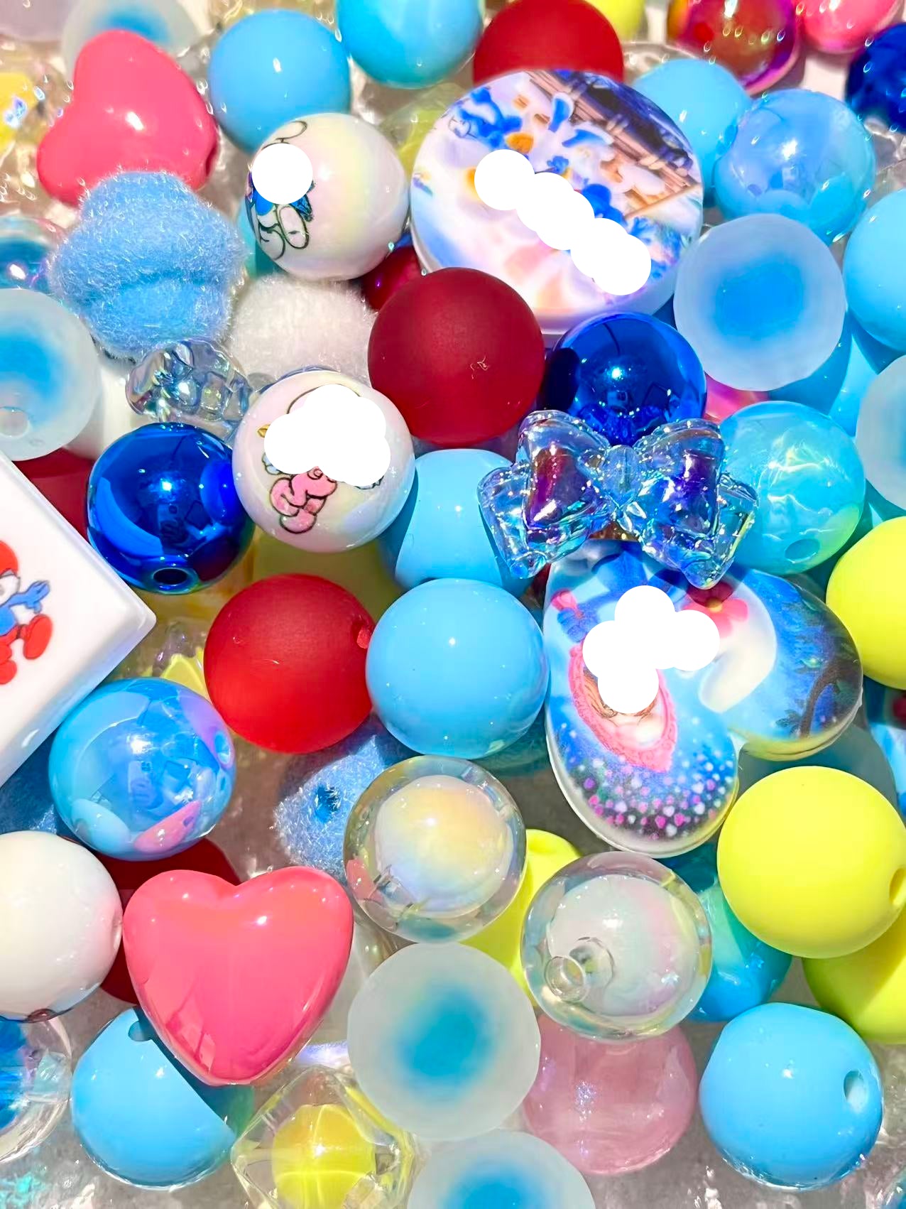C-33  Mixed beads for mobile phone chain making, keychain, backpack chain
