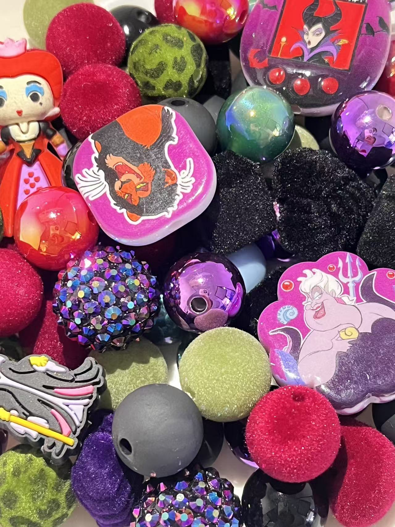 C-34  Mixed beads for mobile phone chain making, keychain, backpack chain