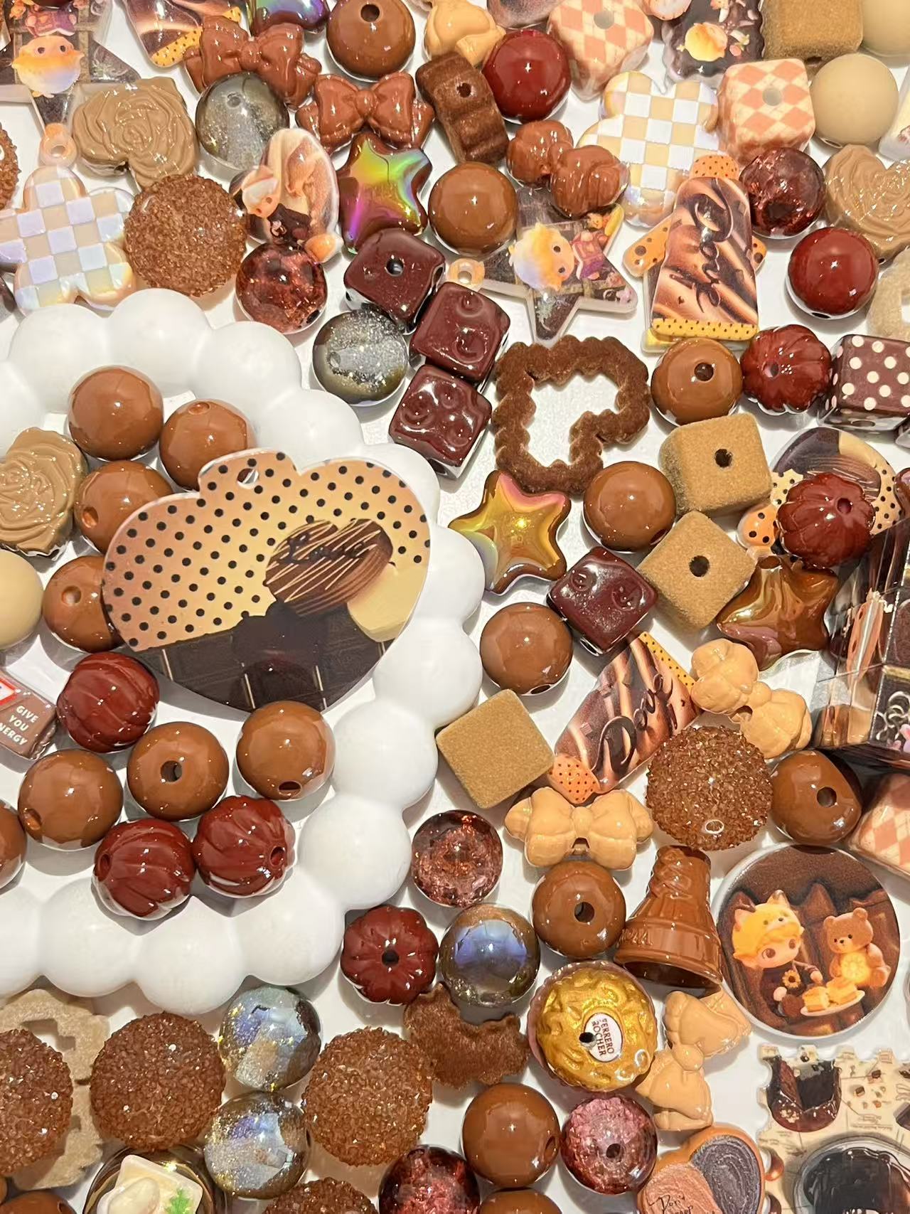 C-50  Mixed beads for mobile phone chain making, keychain, backpack chain