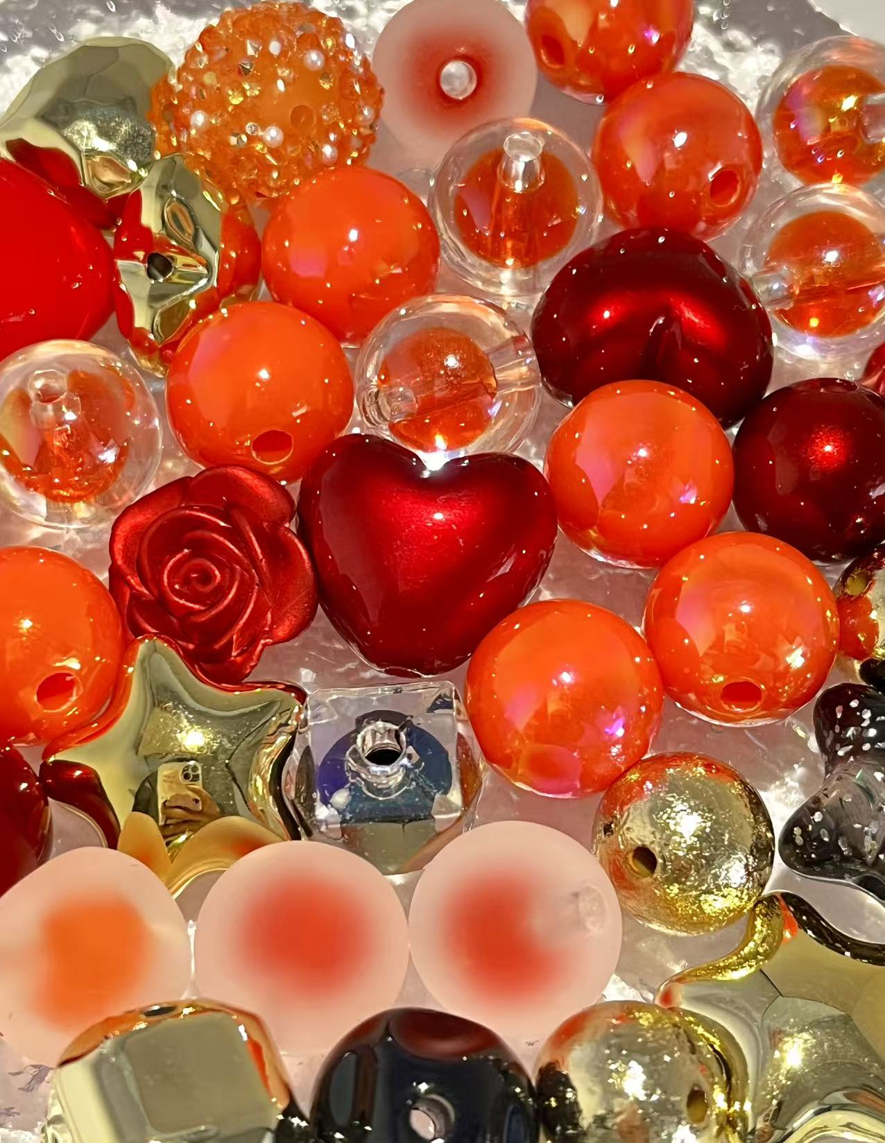 C-19 Mixed beads for mobile phone chain making, keychain, backpack chain