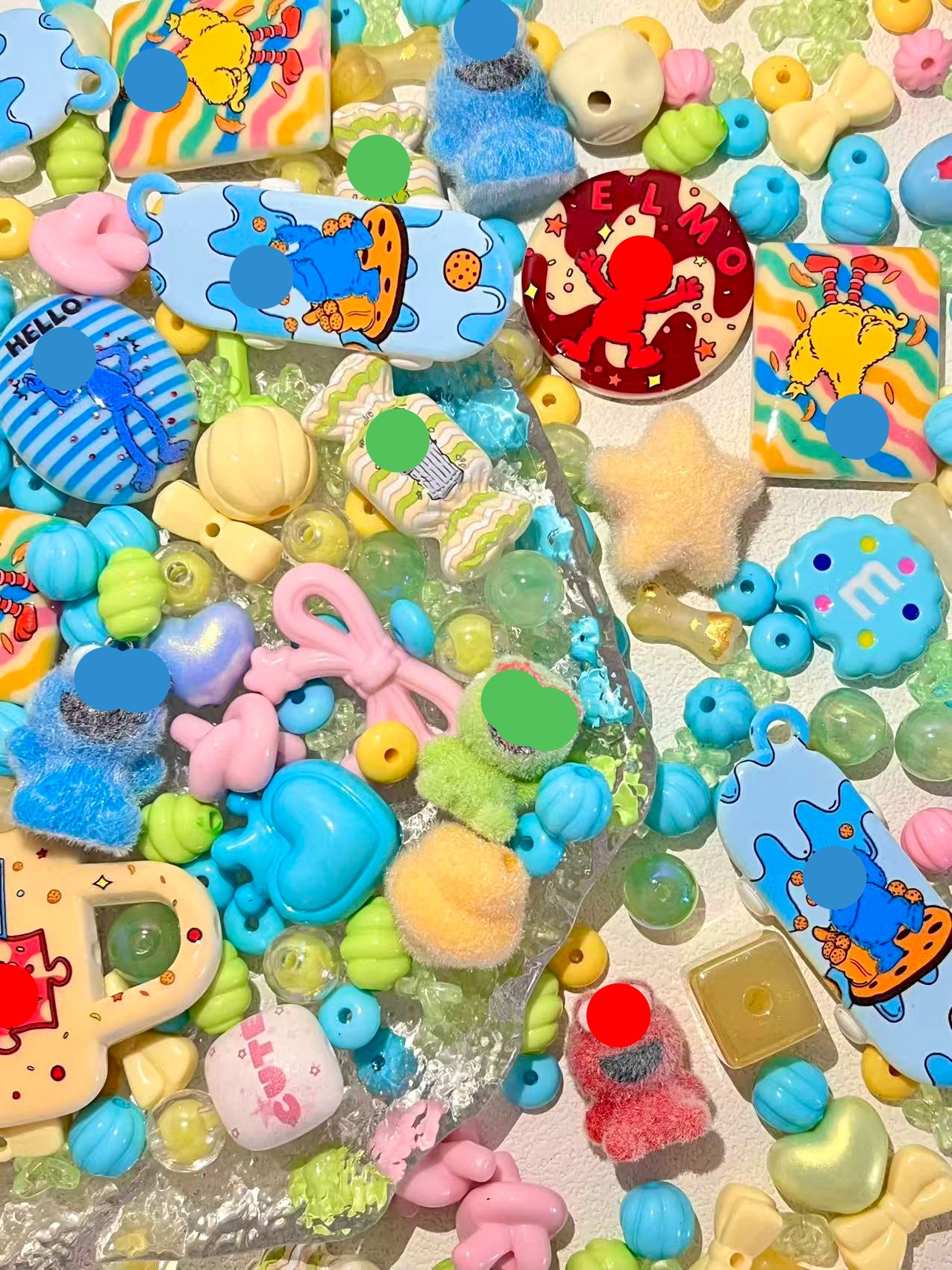 S-29  Mixed beads for mobile phone chain making, keychain, backpack chain