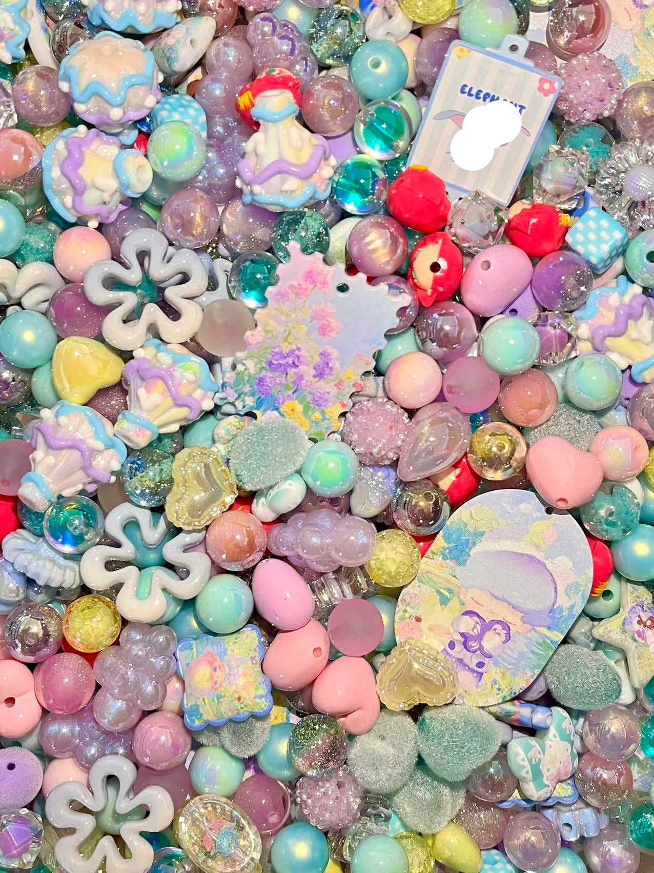 C-35 Mixed beads for mobile phone chain making, keychain, backpack chain
