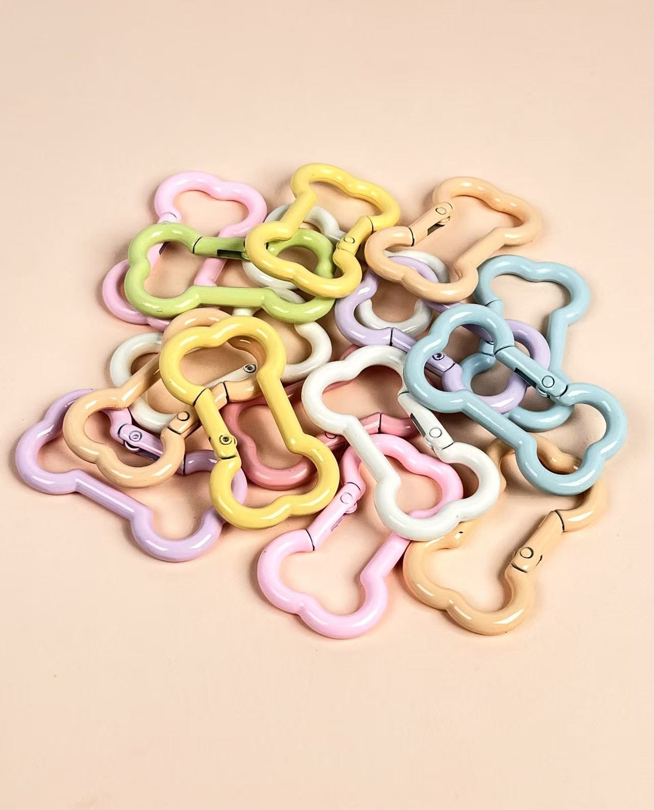 A-54 Colorful Baking Paint Spring Clasps &amp; Pastel-Colored Open Spring Rings for DIY Jewelry, Keychains, Book Rings, and Card Holder Hardware