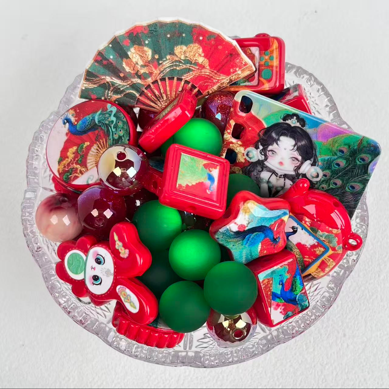 C-30 Mixed beads for mobile phone chain making, keychain, backpack chain