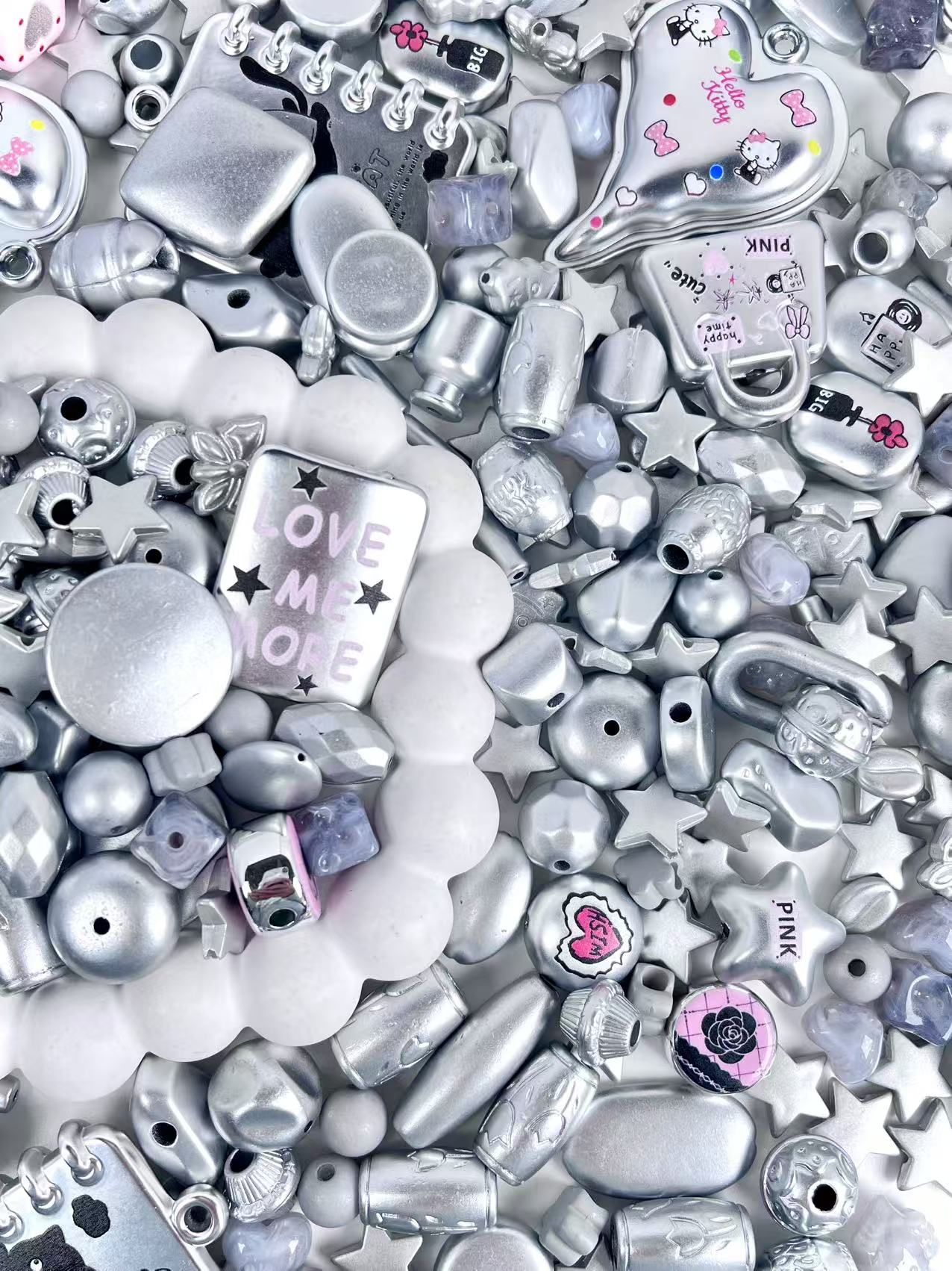 S-08  Mixed beads for mobile phone chain making, keychain, backpack chain
