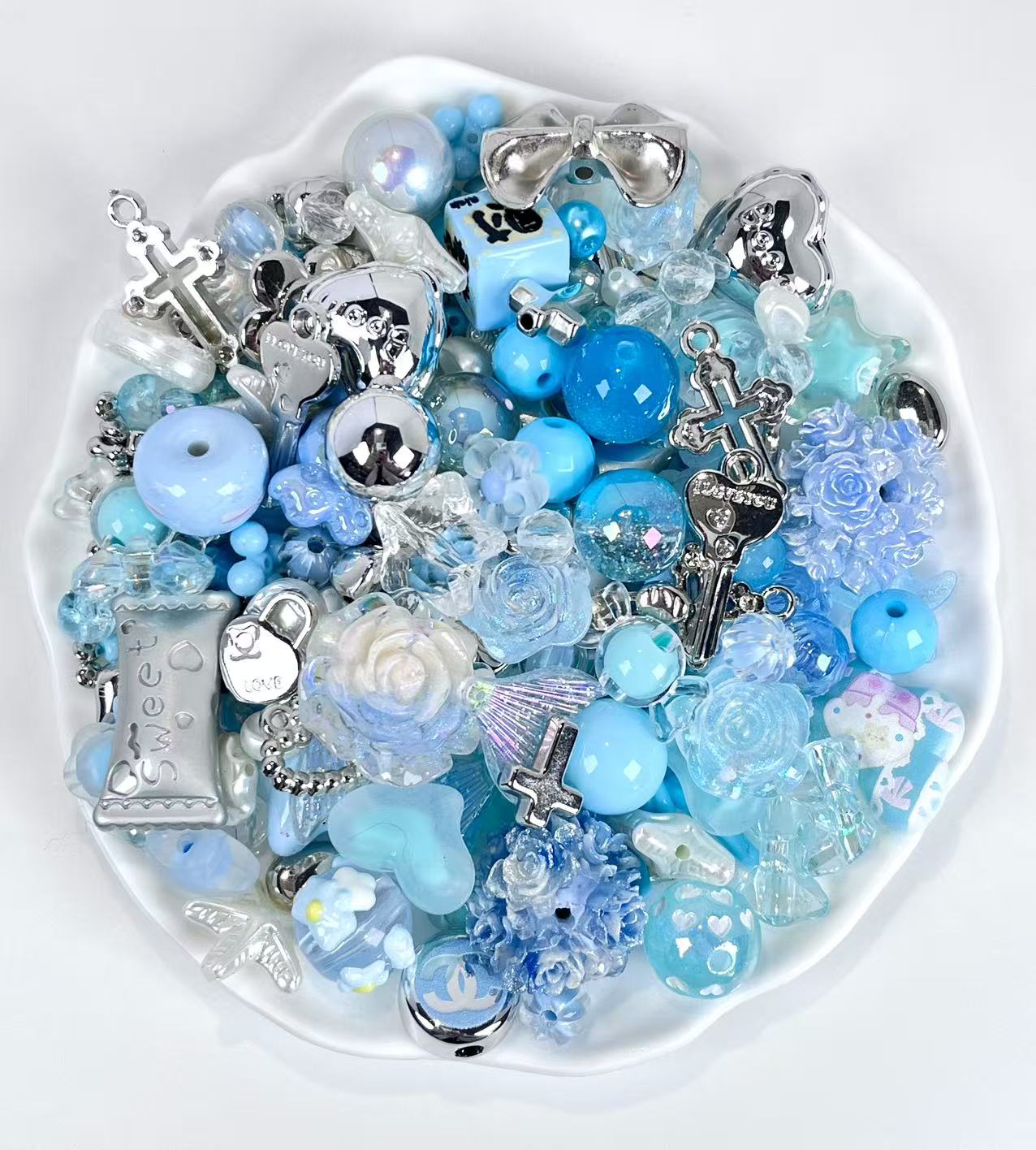 S-26  Mixed beads for mobile phone chain making, keychain, backpack chain