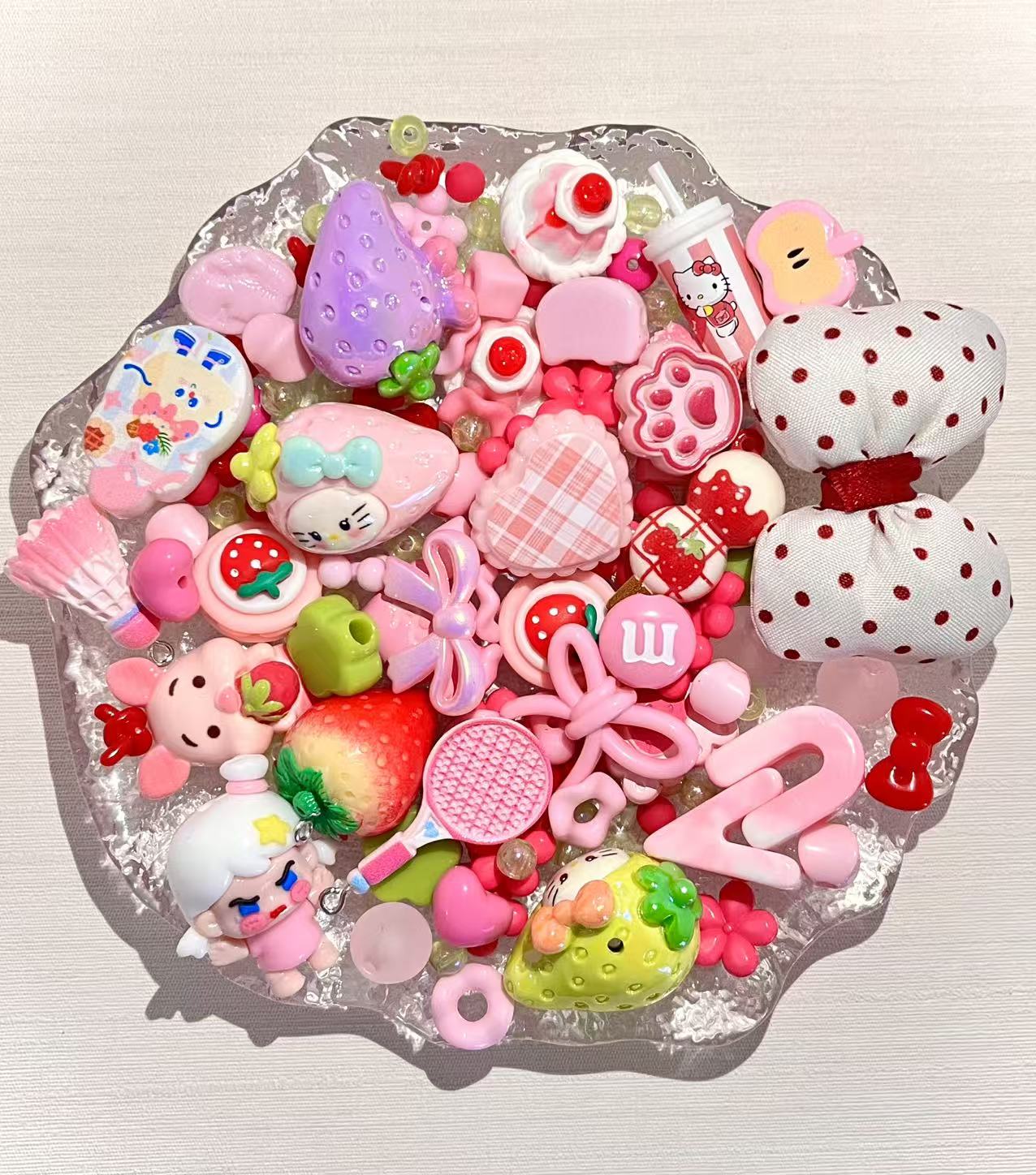 S-19  Mixed beads for mobile phone chain making, keychain, backpack chain