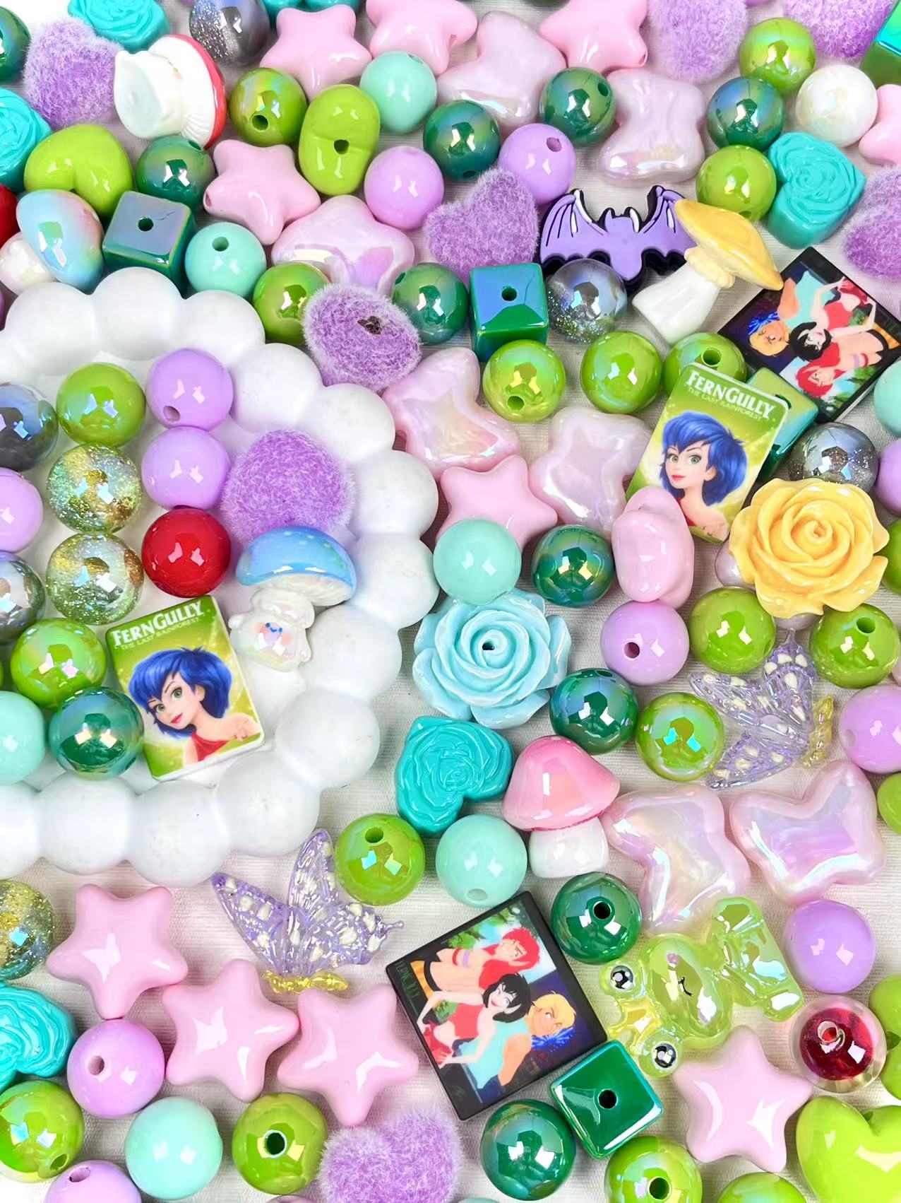 C-54  Mixed beads for mobile phone chain making, keychain, backpack chain