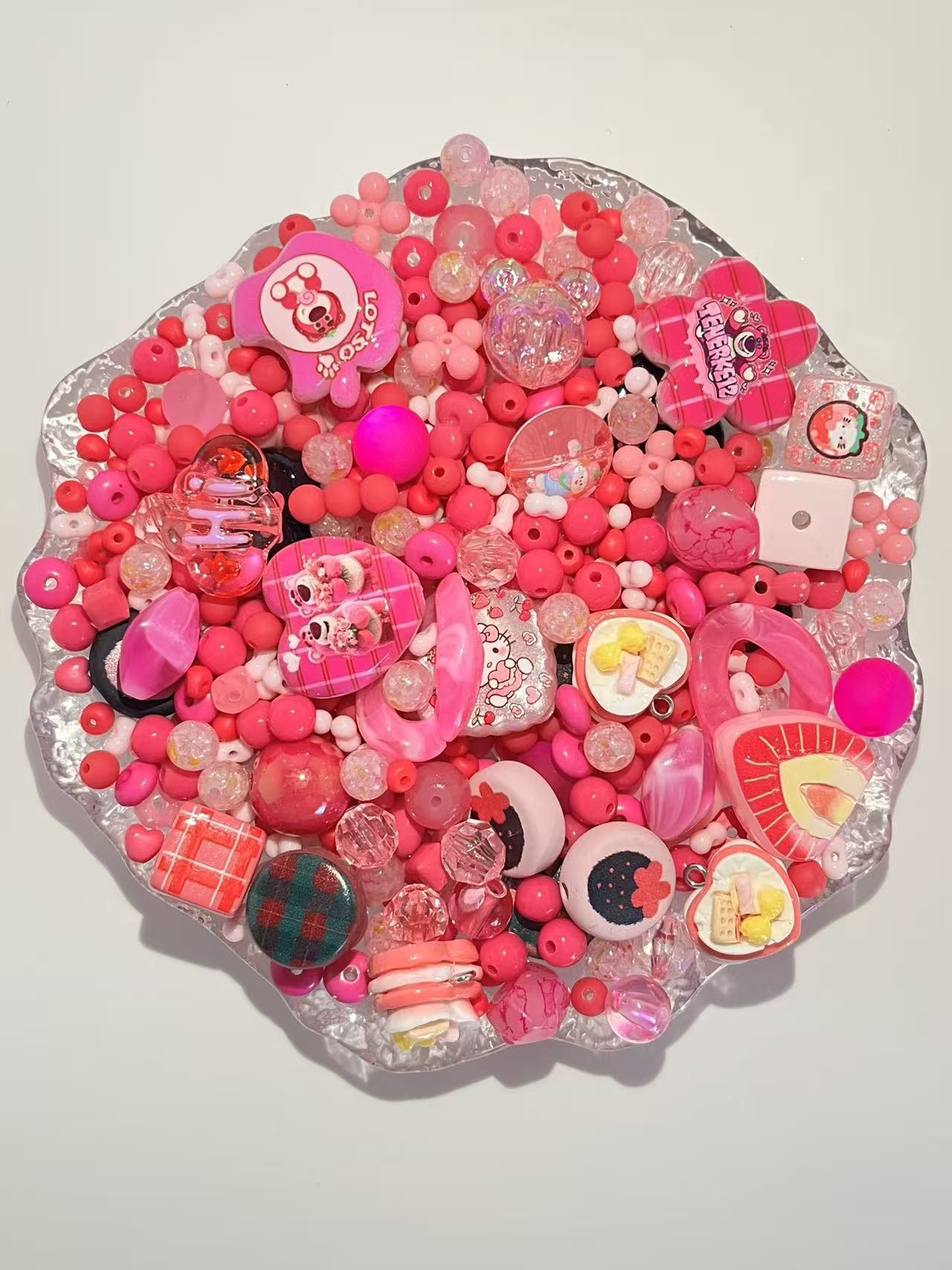 S-06  Mixed beads for mobile phone chain making, keychain, backpack chain