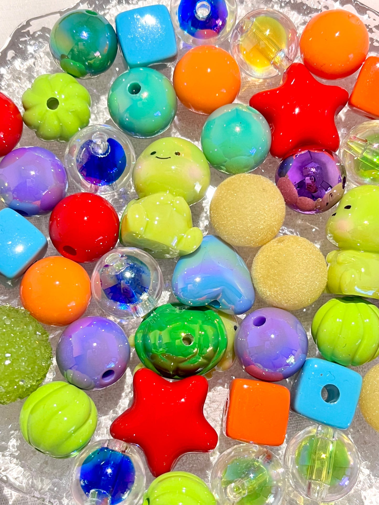 C-37  Mixed beads for mobile phone chain making, keychain, backpack chain