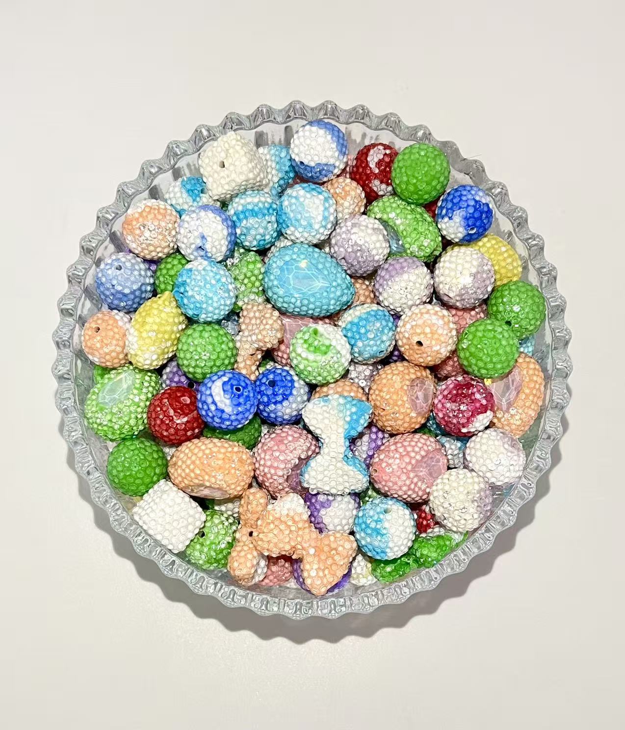 B-24  Mixed beads for mobile phone chain making, keychain, backpack chain