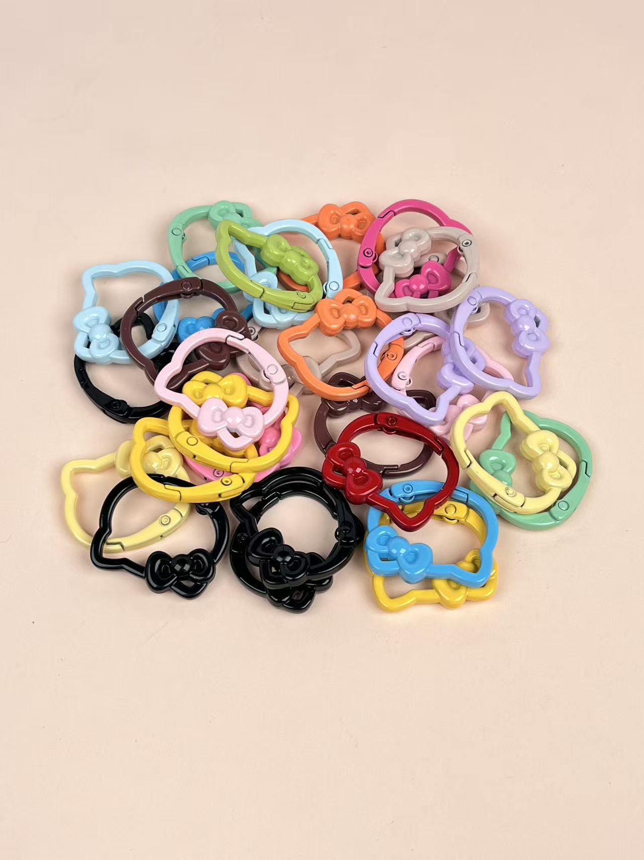 A-54 Colorful Baking Paint Spring Clasps &amp; Pastel-Colored Open Spring Rings for DIY Jewelry, Keychains, Book Rings, and Card Holder Hardware