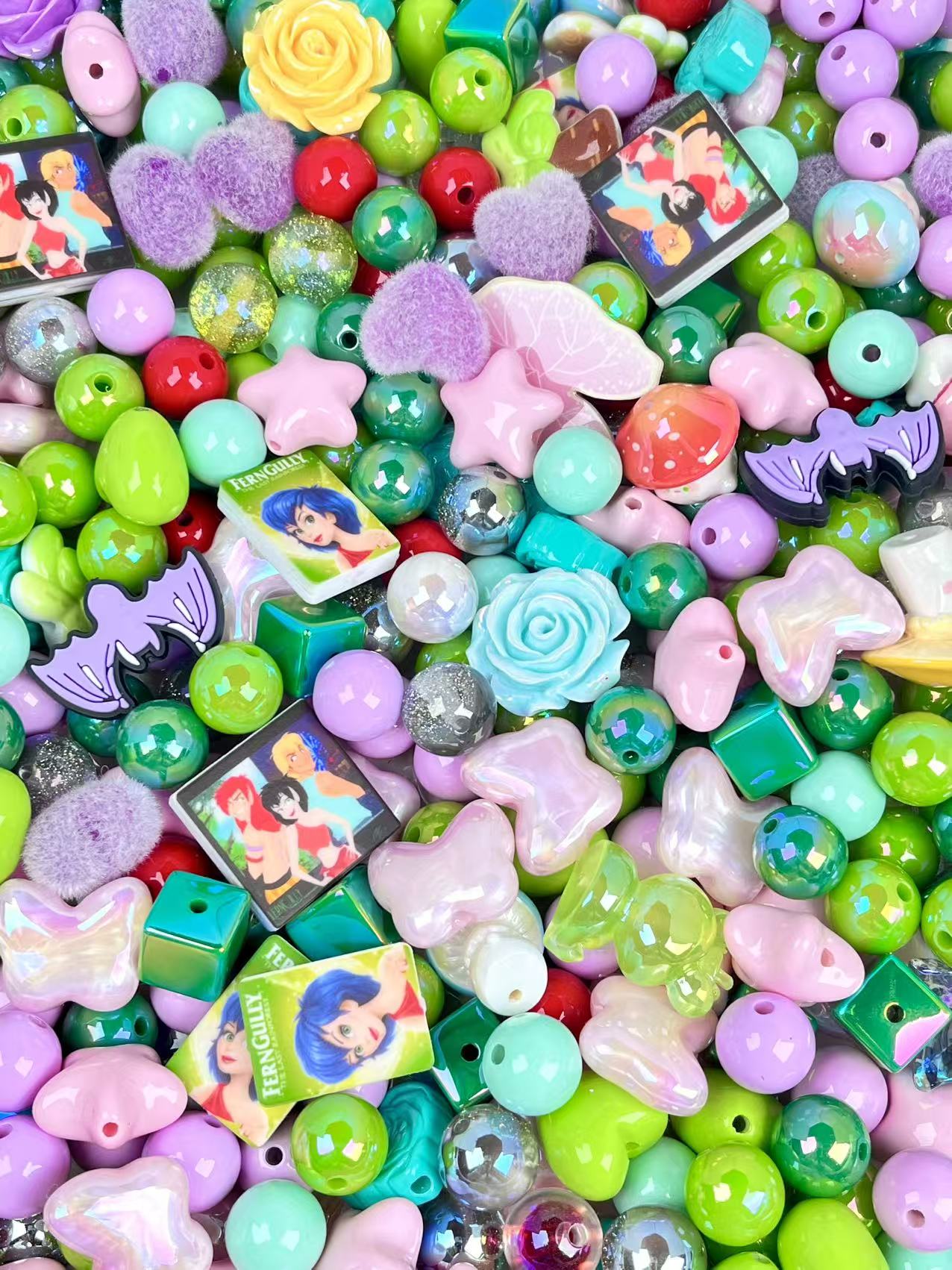 C-54  Mixed beads for mobile phone chain making, keychain, backpack chain
