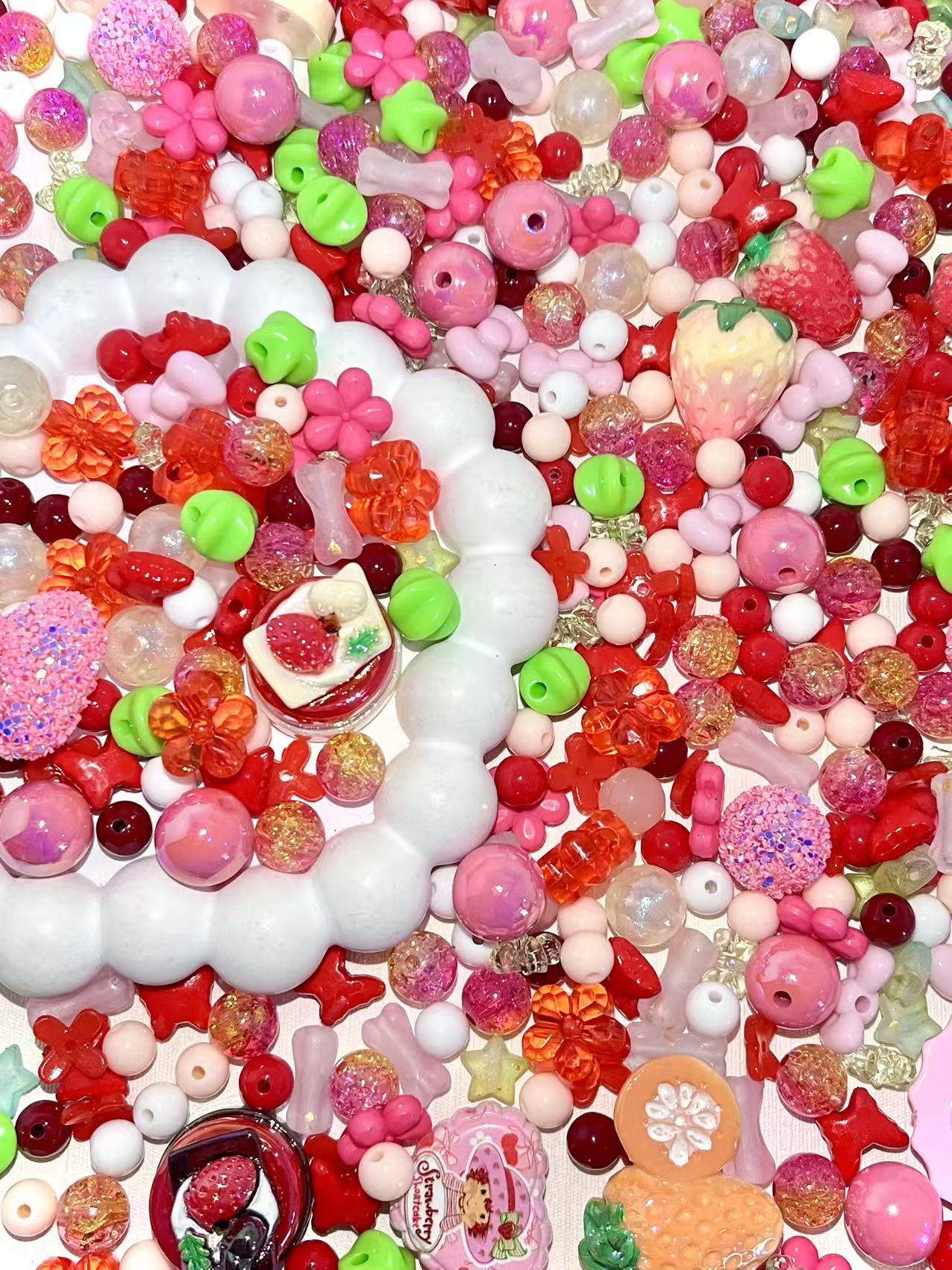 S-45  Mixed beads for mobile phone chain making, keychain, backpack chain