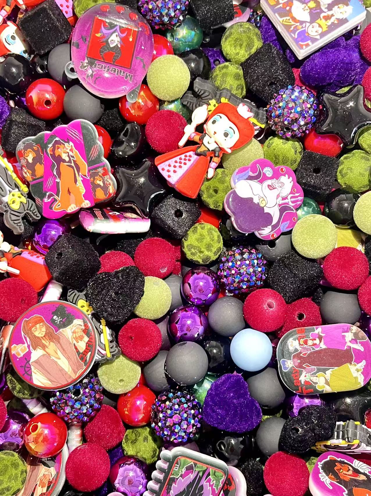 C-34  Mixed beads for mobile phone chain making, keychain, backpack chain
