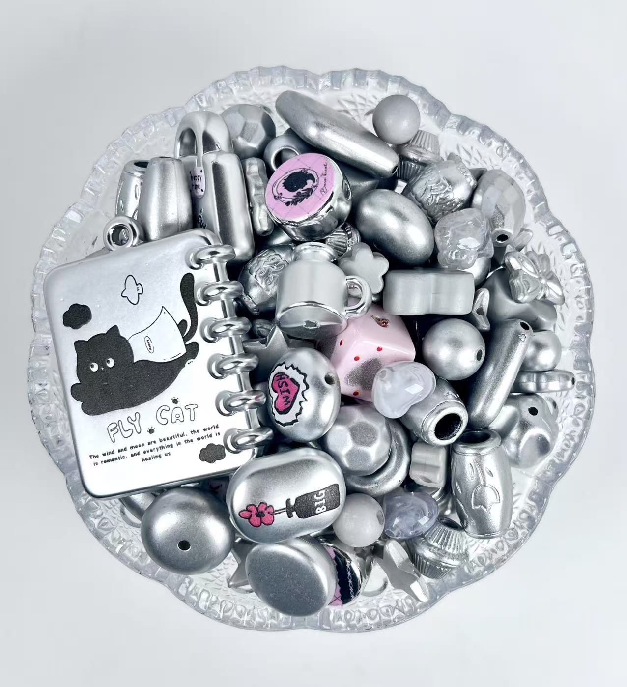 S-08  Mixed beads for mobile phone chain making, keychain, backpack chain