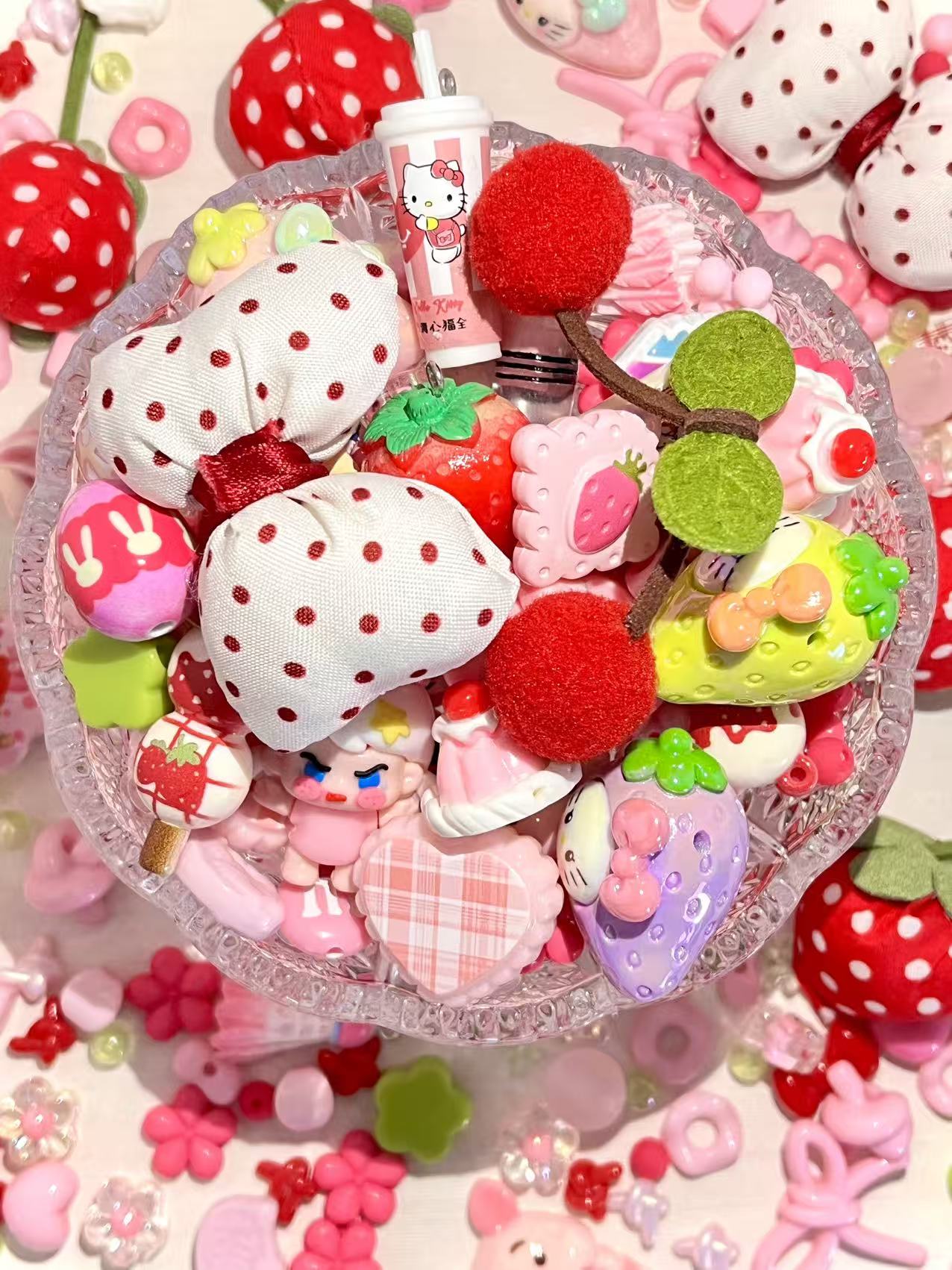 S-19  Mixed beads for mobile phone chain making, keychain, backpack chain
